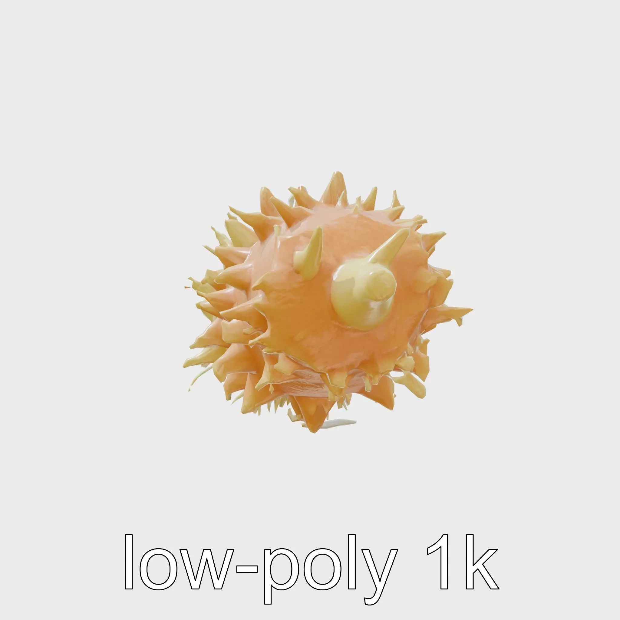 Sea Apple 3D Model with Tubular Body and Feathery Structures Low-poly 3D model
