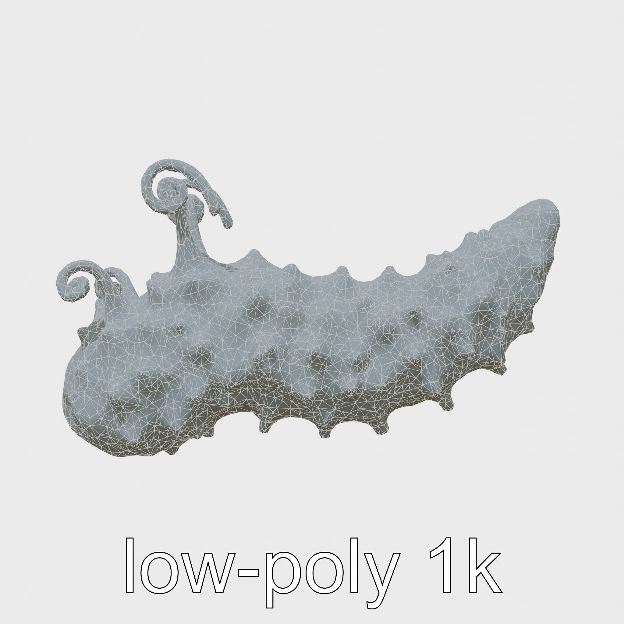 Christmas Tree Worm 3D Model with Spiral-Shaped Crowns Low-poly 3D model_6