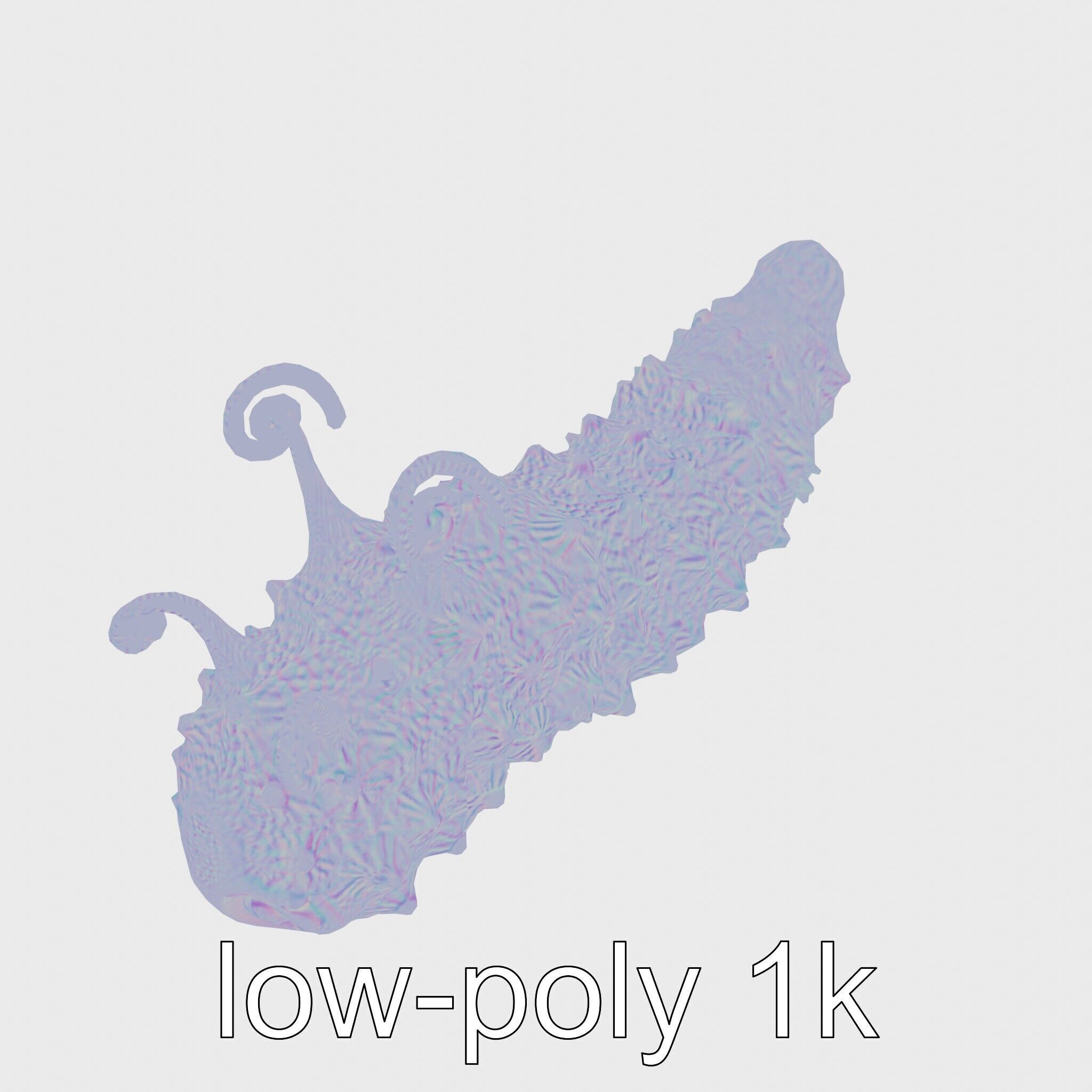 Christmas Tree Worm 3D Model with Spiral-Shaped Crowns Low-poly 3D model_22