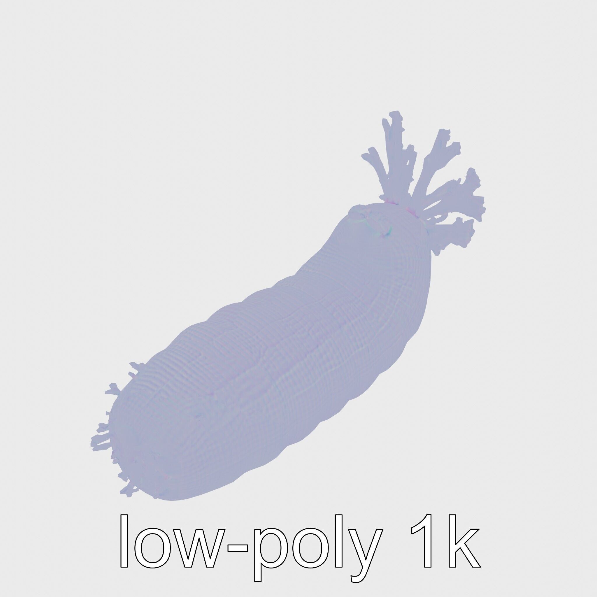 Giant Tube Worm with Red Plume and Bacteria Model Low-poly 3D model_13