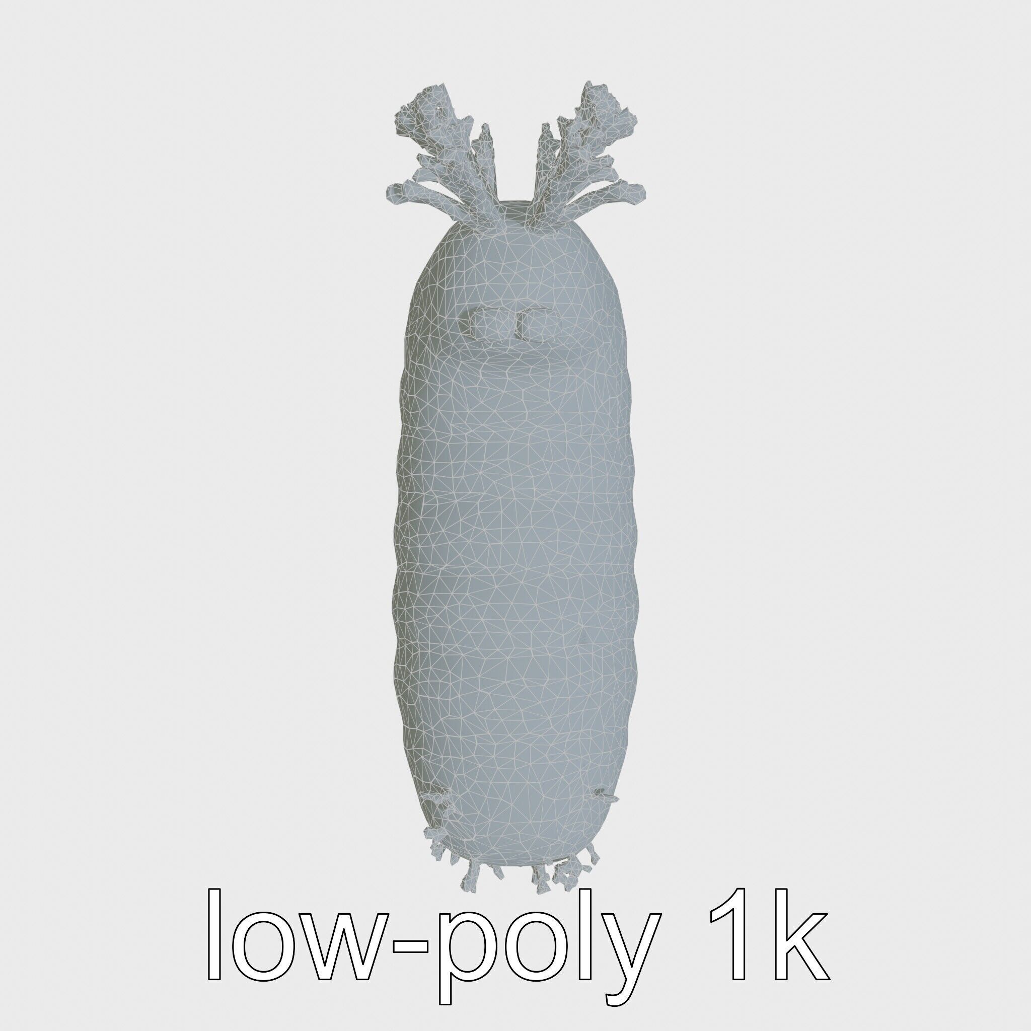 Giant Tube Worm with Red Plume and Bacteria Model Low-poly 3D model_17