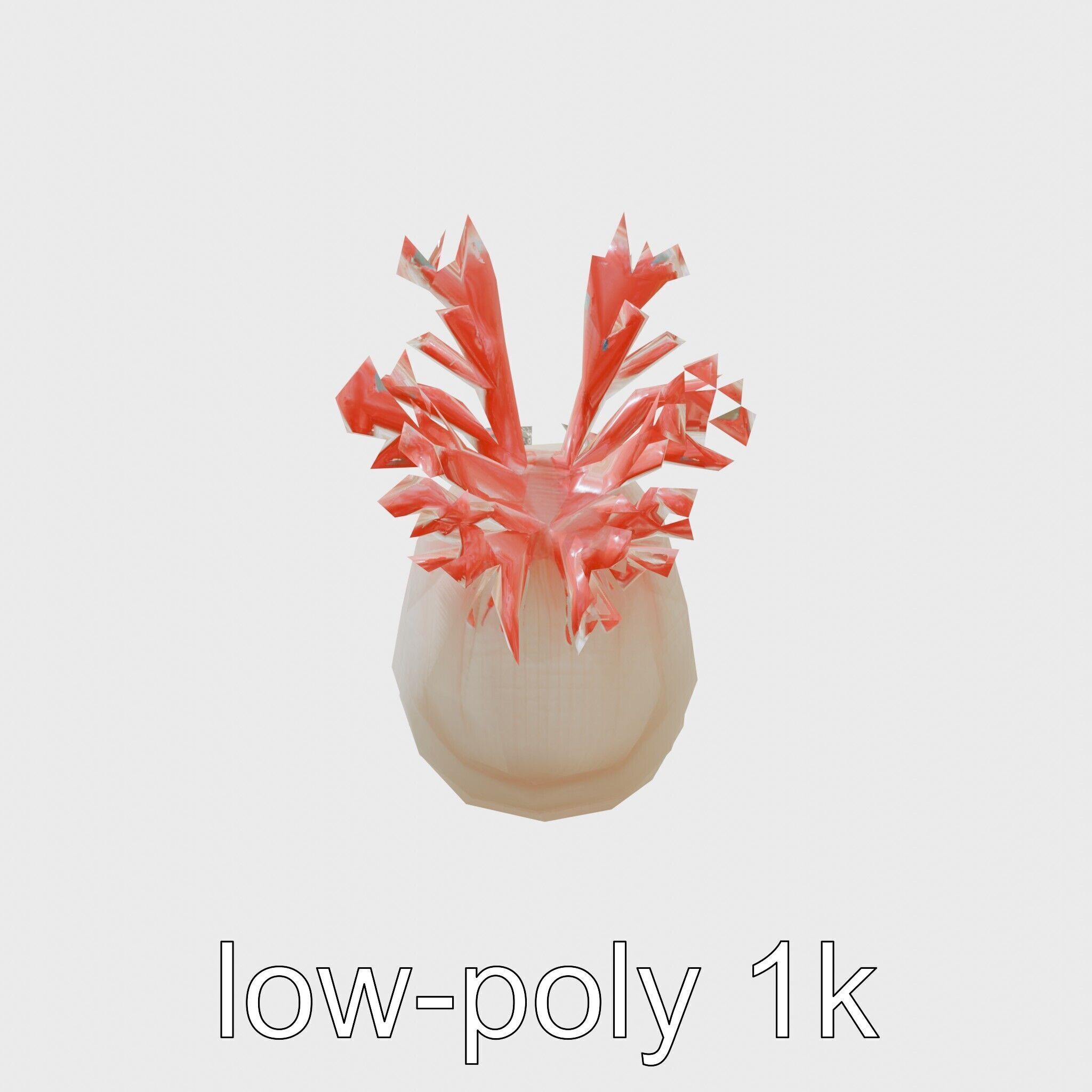 Giant Tube Worm with Red Plume and Bacteria Model Low-poly 3D model_4