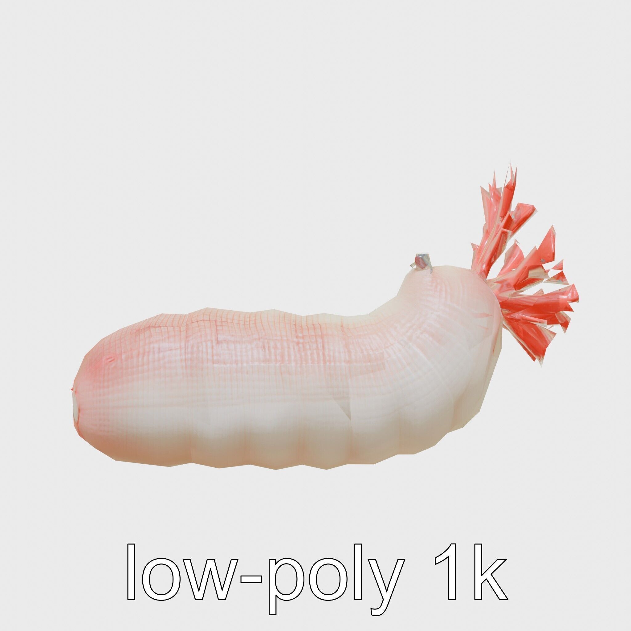 Giant Tube Worm with Red Plume and Bacteria Model Low-poly 3D model_19
