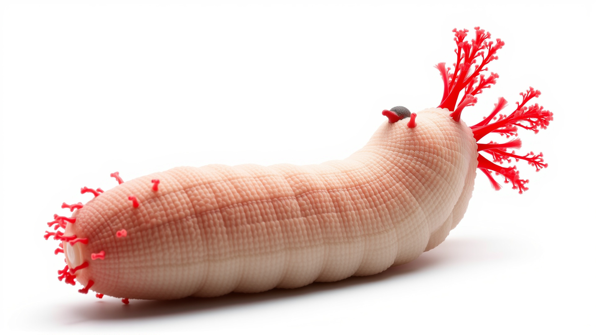 Giant Tube Worm with Red Plume and Bacteria Model Low-poly 3D model_3