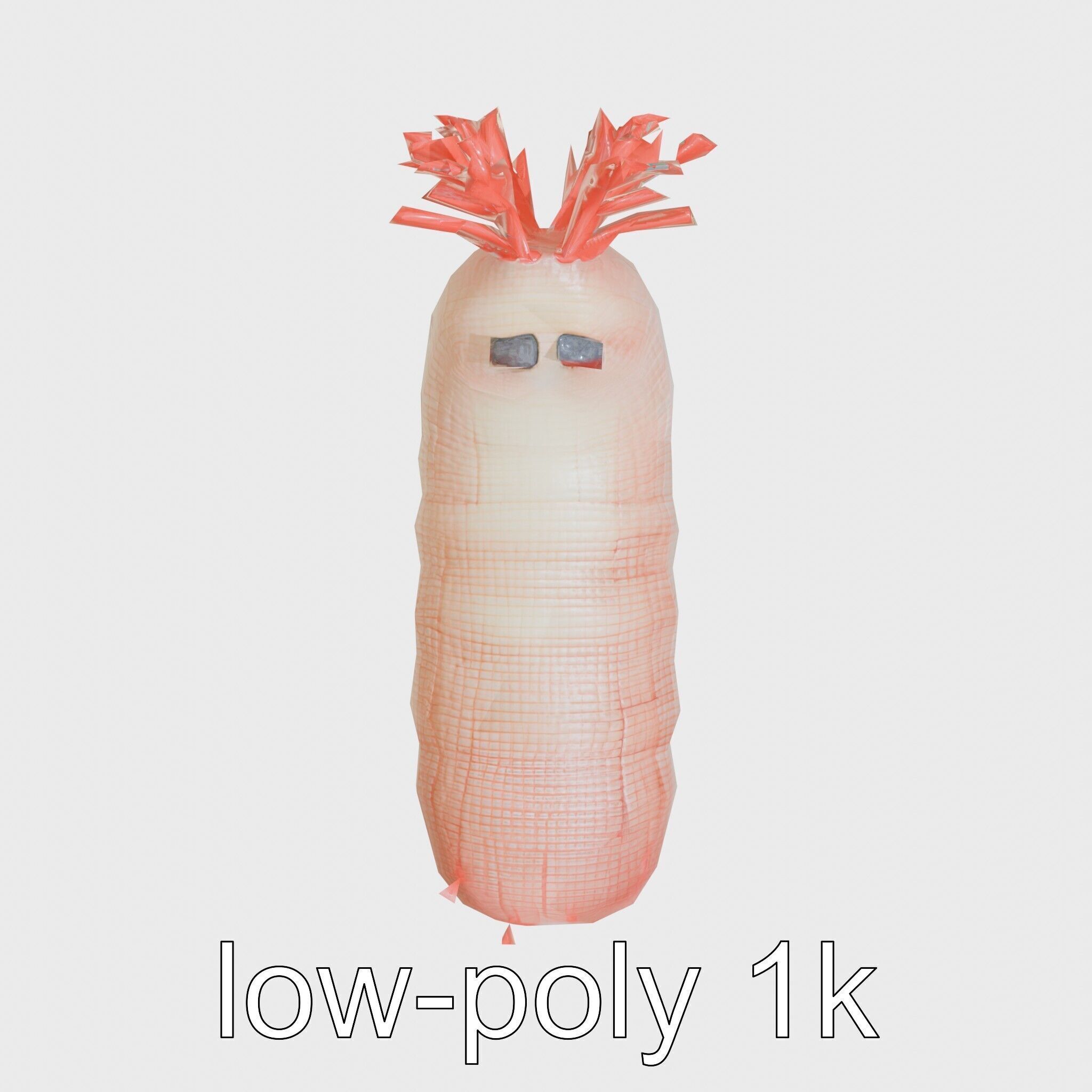 Giant Tube Worm with Red Plume and Bacteria Model Low-poly 3D model_14