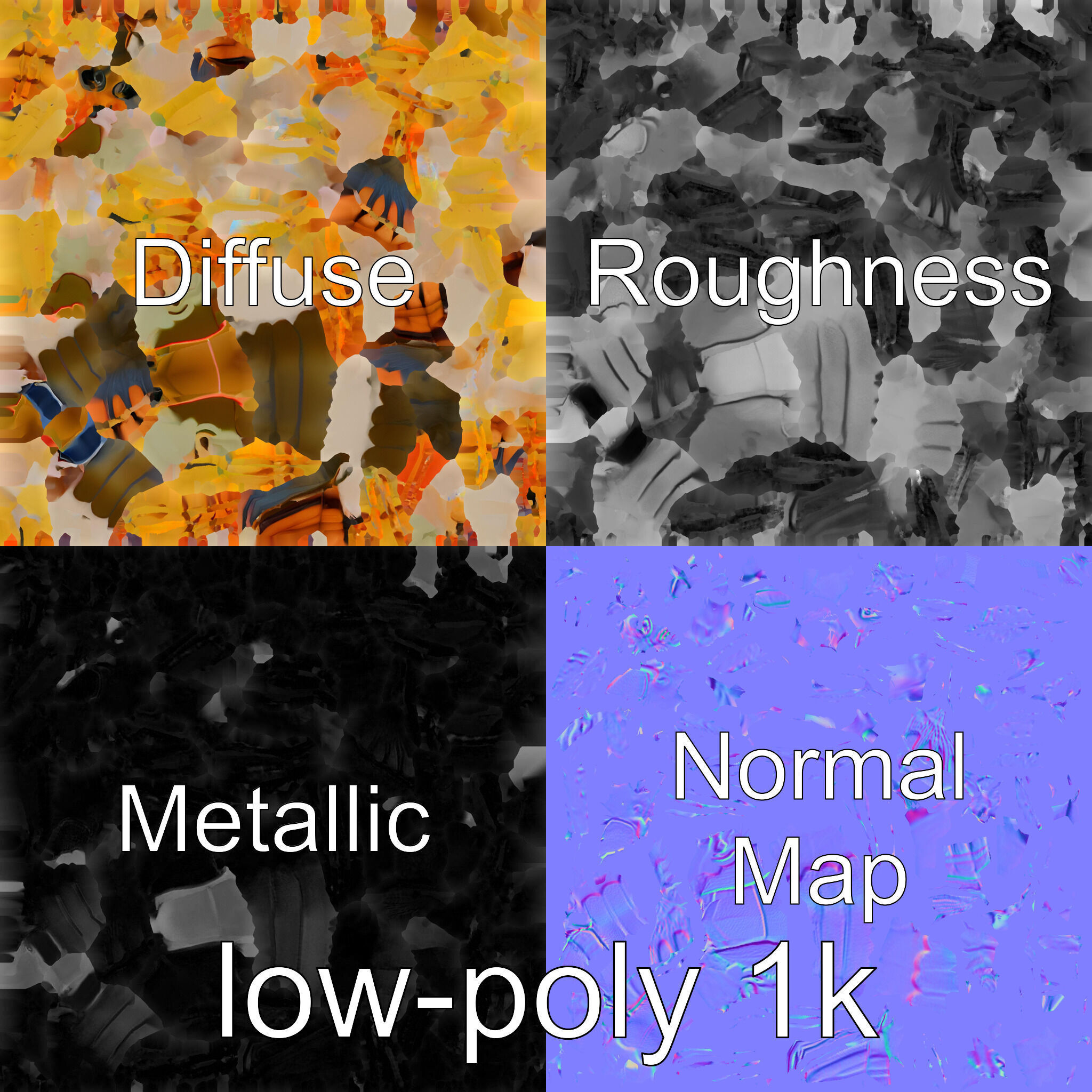 Peacock Mantis Shrimp Model with Iridescent Colors Low-poly 3D model_28