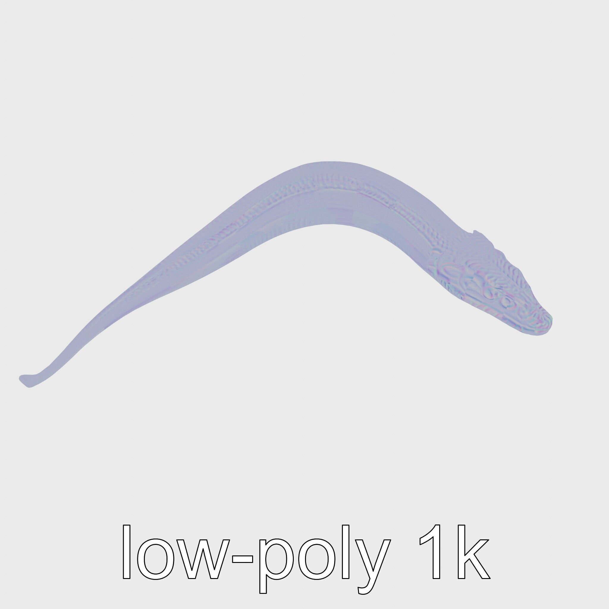 Sea Serpent with Elongated Body 3D Model Low-poly 3D model_21