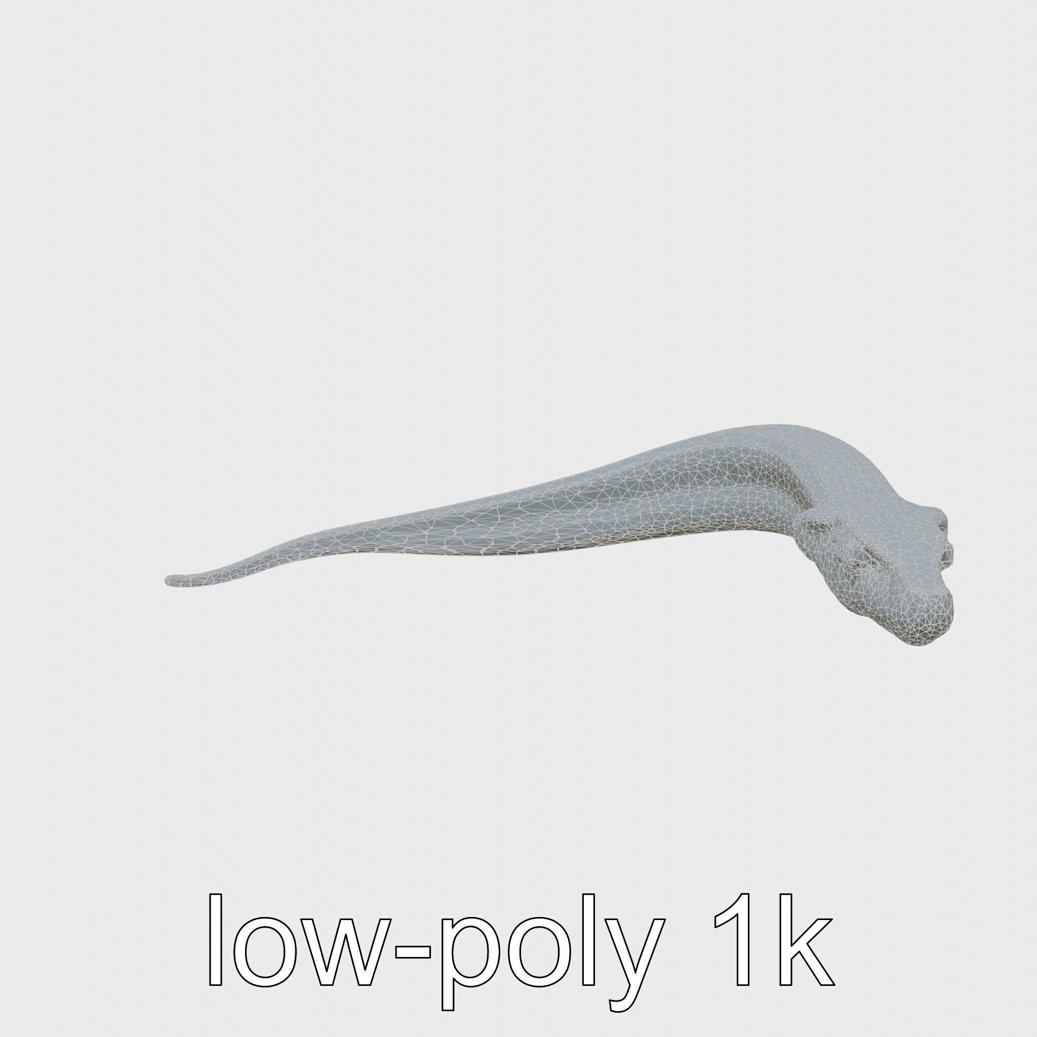 Sea Serpent with Elongated Body 3D Model Low-poly 3D model_11