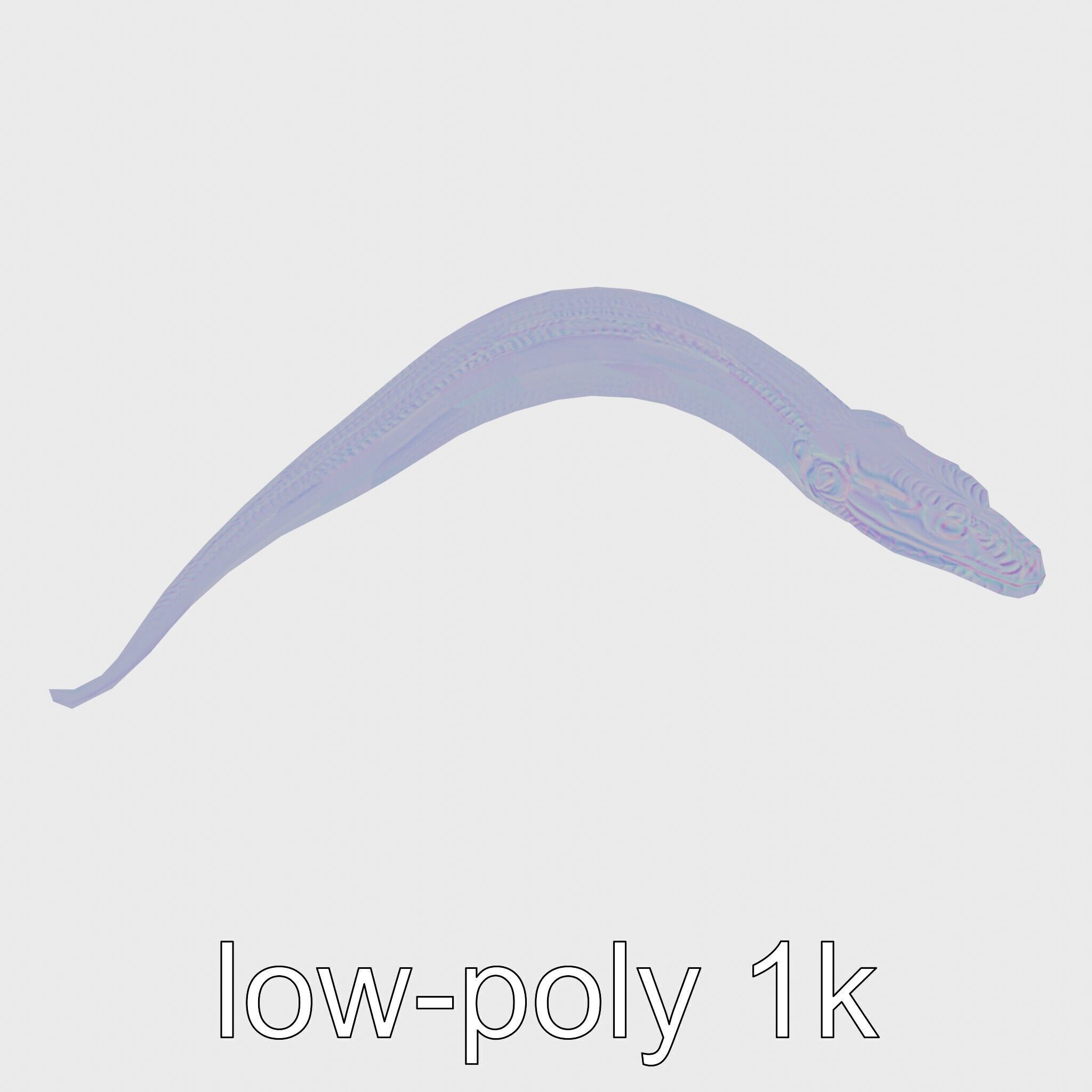 Sea Serpent with Elongated Body 3D Model Low-poly 3D model_28