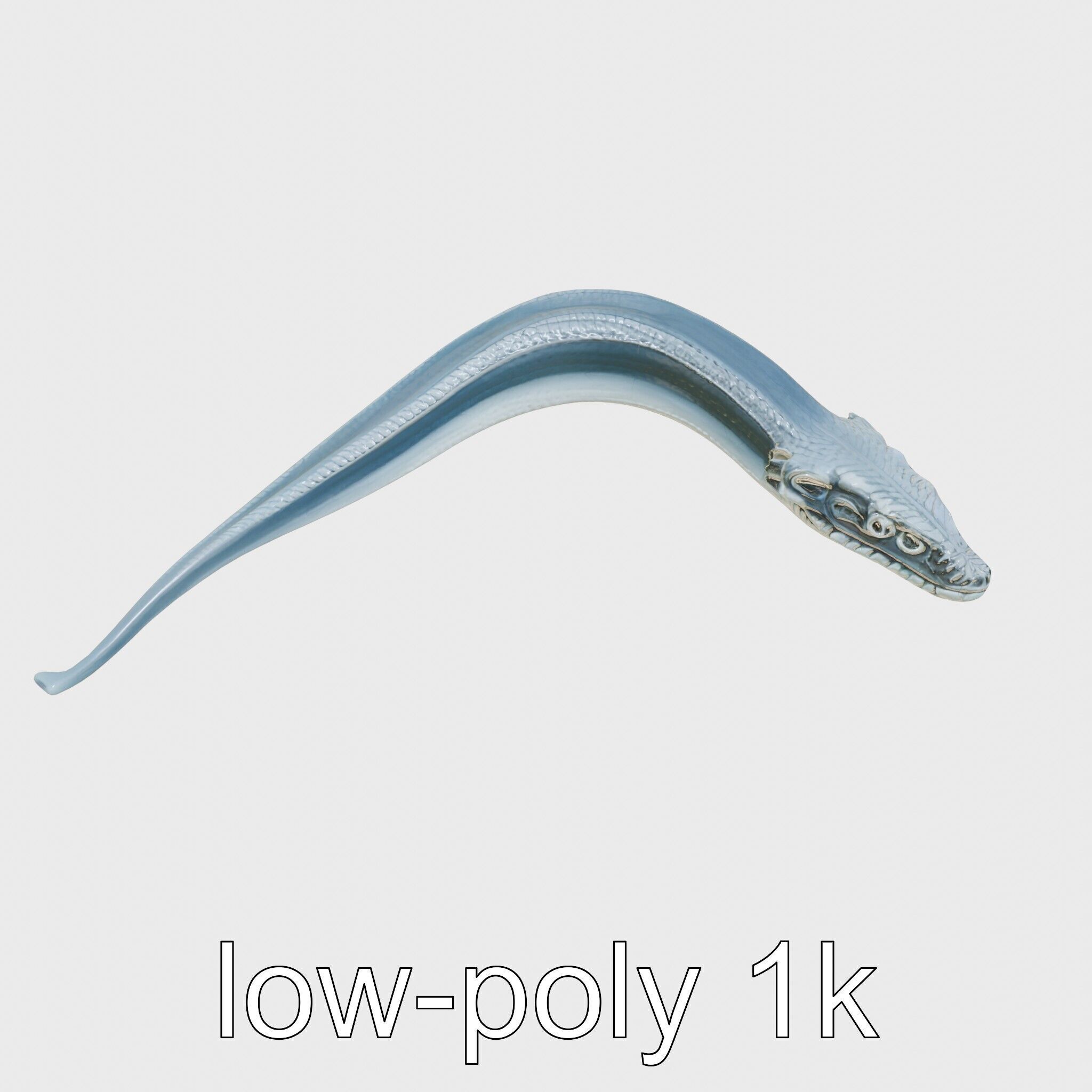 Sea Serpent with Elongated Body 3D Model Low-poly 3D model_15
