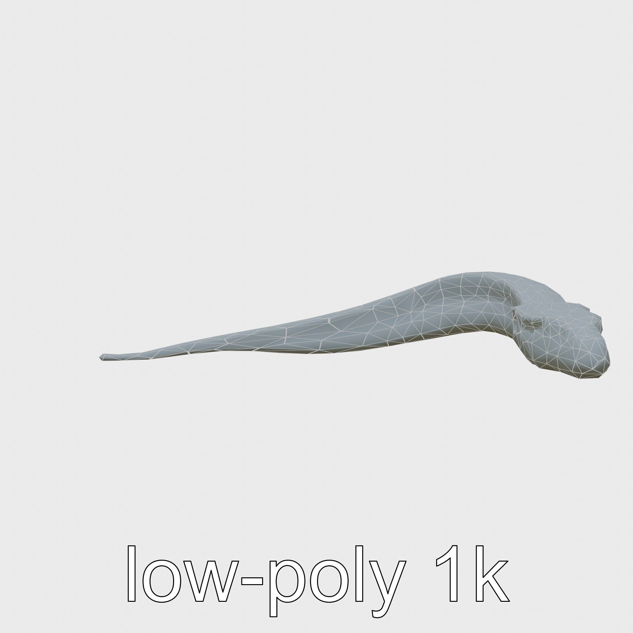 Sea Serpent with Elongated Body 3D Model Low-poly 3D model_7