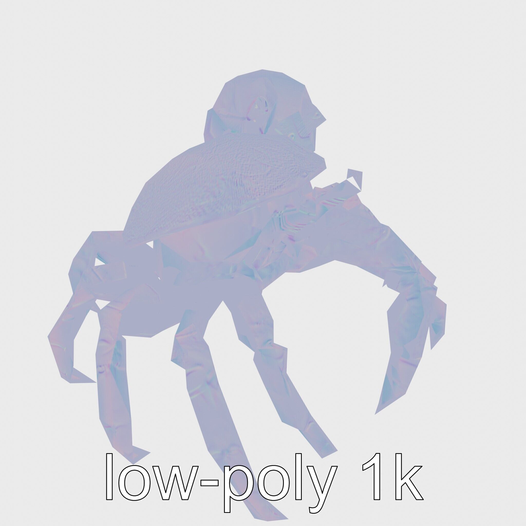 Realistic Hermit Crab with Borrowed Shell 3D Model Low-poly 3D model_25