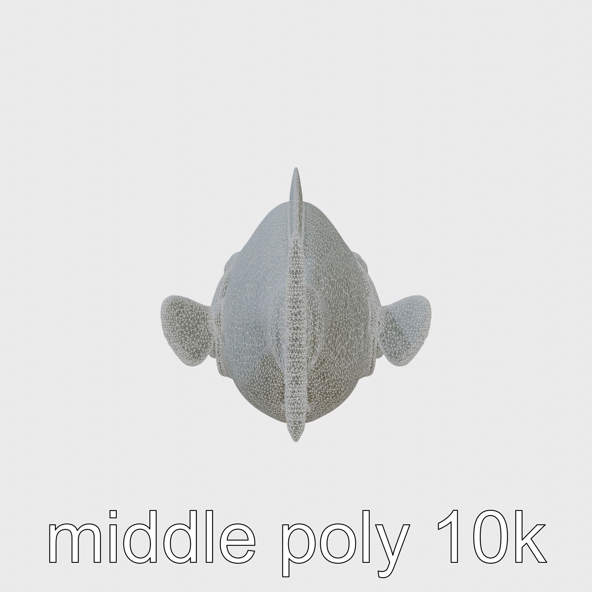 Blobfish Character Model with Gelatinous Texture Low-poly 3D model_22