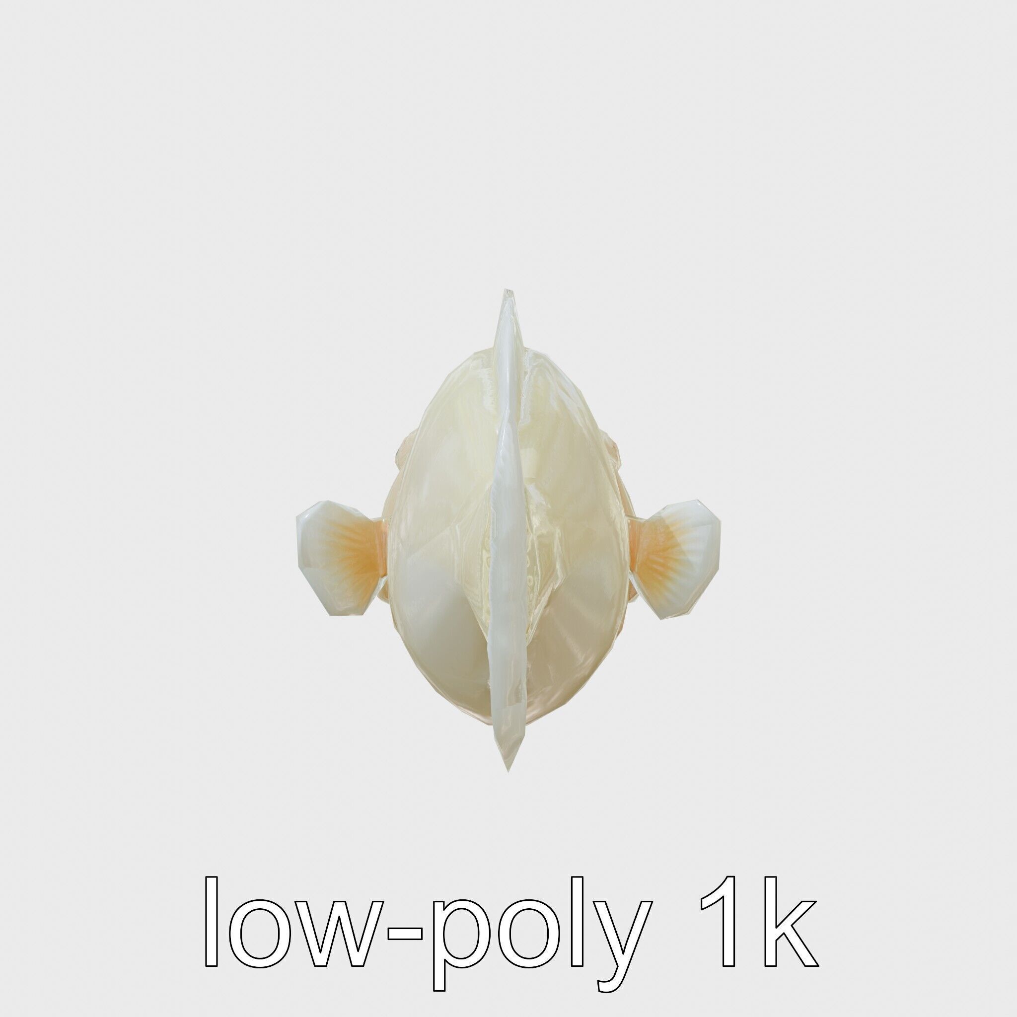Blobfish Character Model with Gelatinous Texture Low-poly 3D model_4