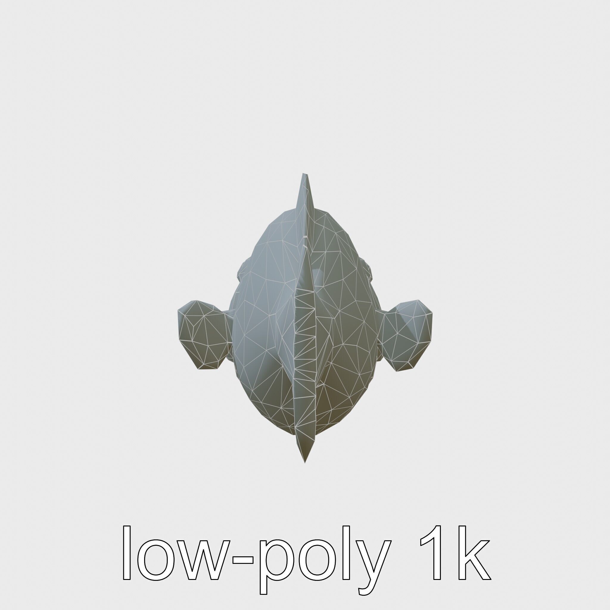 Blobfish Character Model with Gelatinous Texture Low-poly 3D model_7