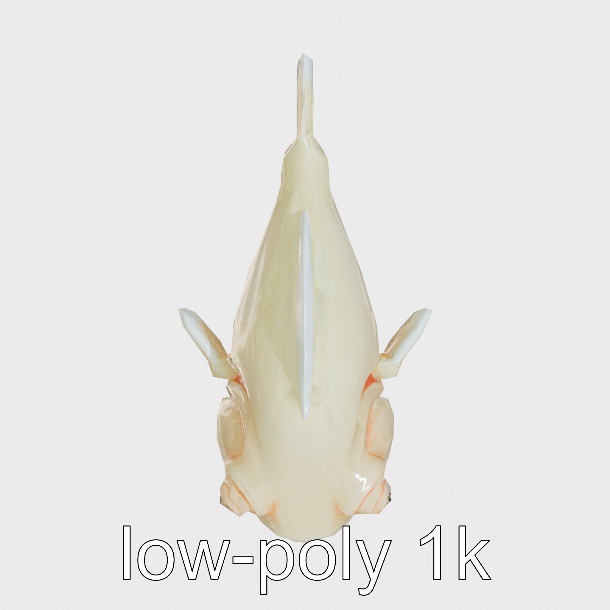 Blobfish Character Model with Gelatinous Texture Low-poly 3D model_21