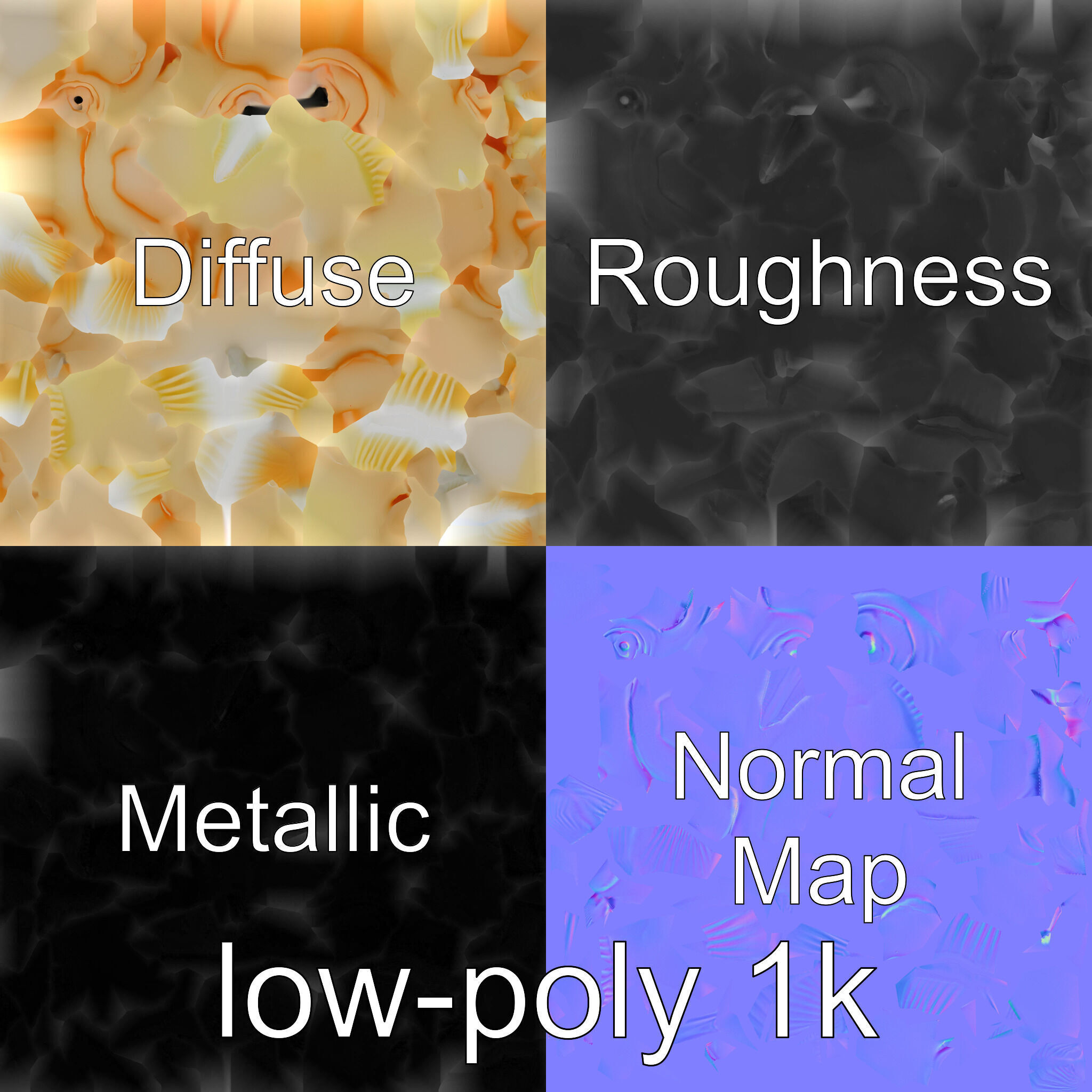 Blobfish Character Model with Gelatinous Texture Low-poly 3D model_1