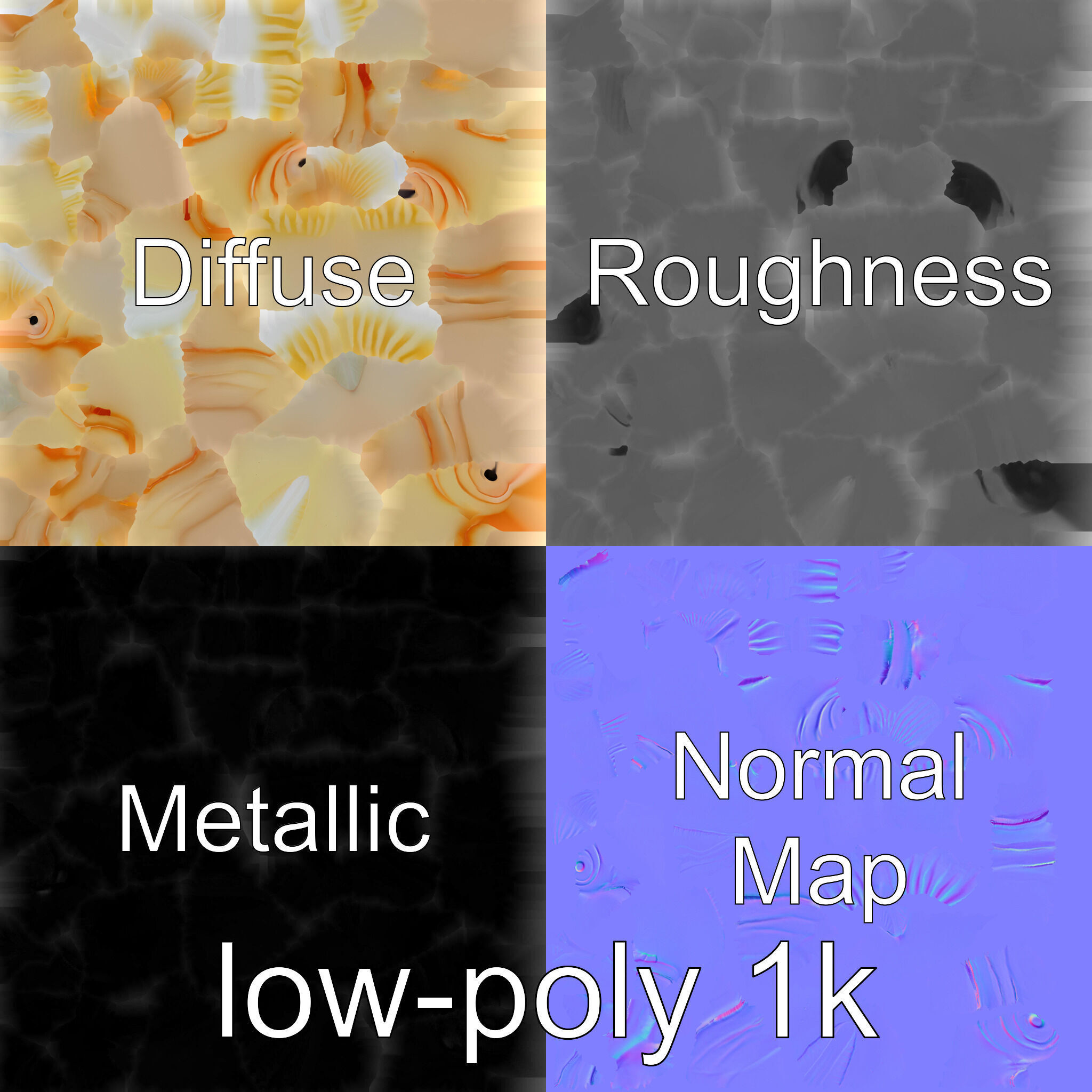 Blobfish Character Model with Gelatinous Texture Low-poly 3D model_29