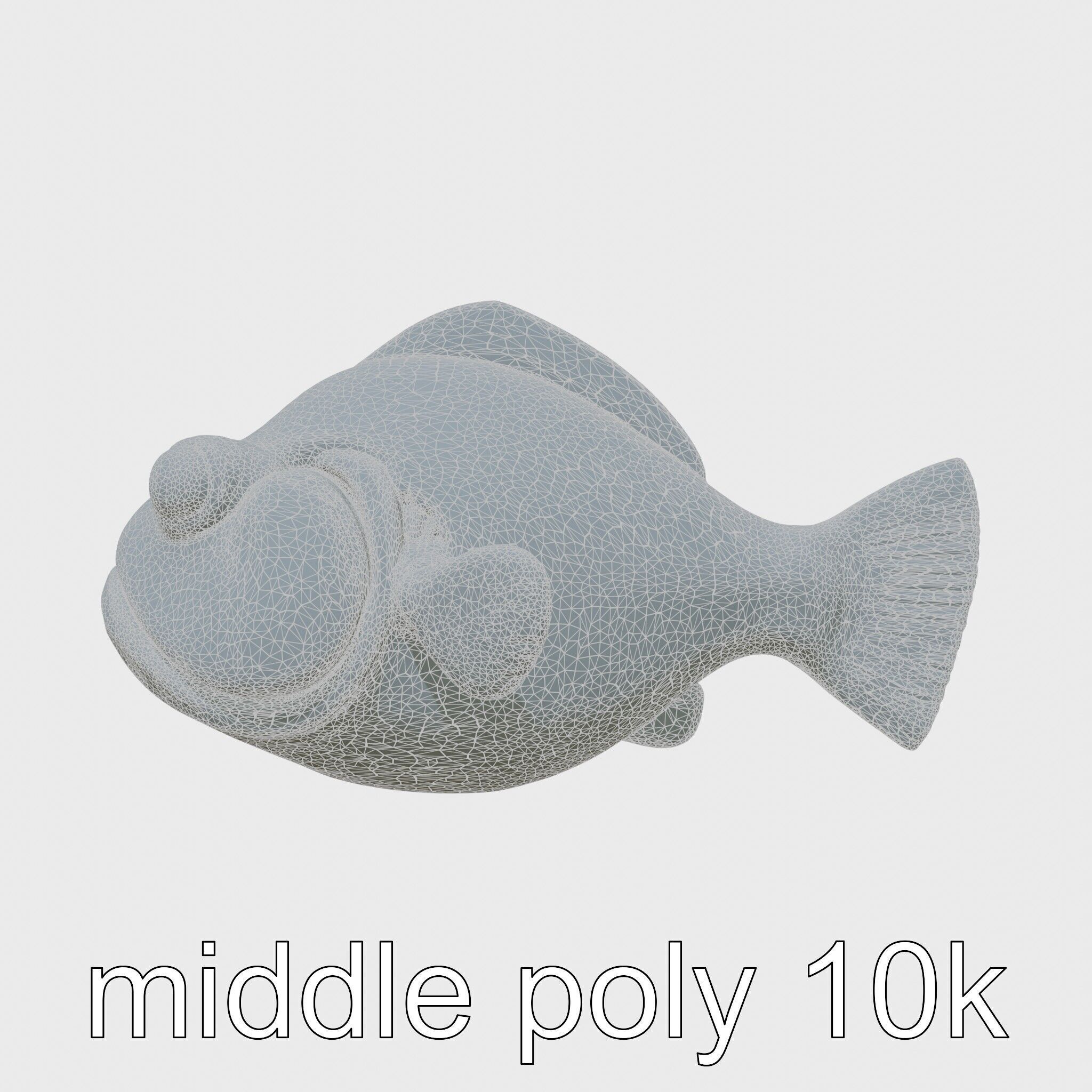Blobfish Character Model with Gelatinous Texture Low-poly 3D model_5