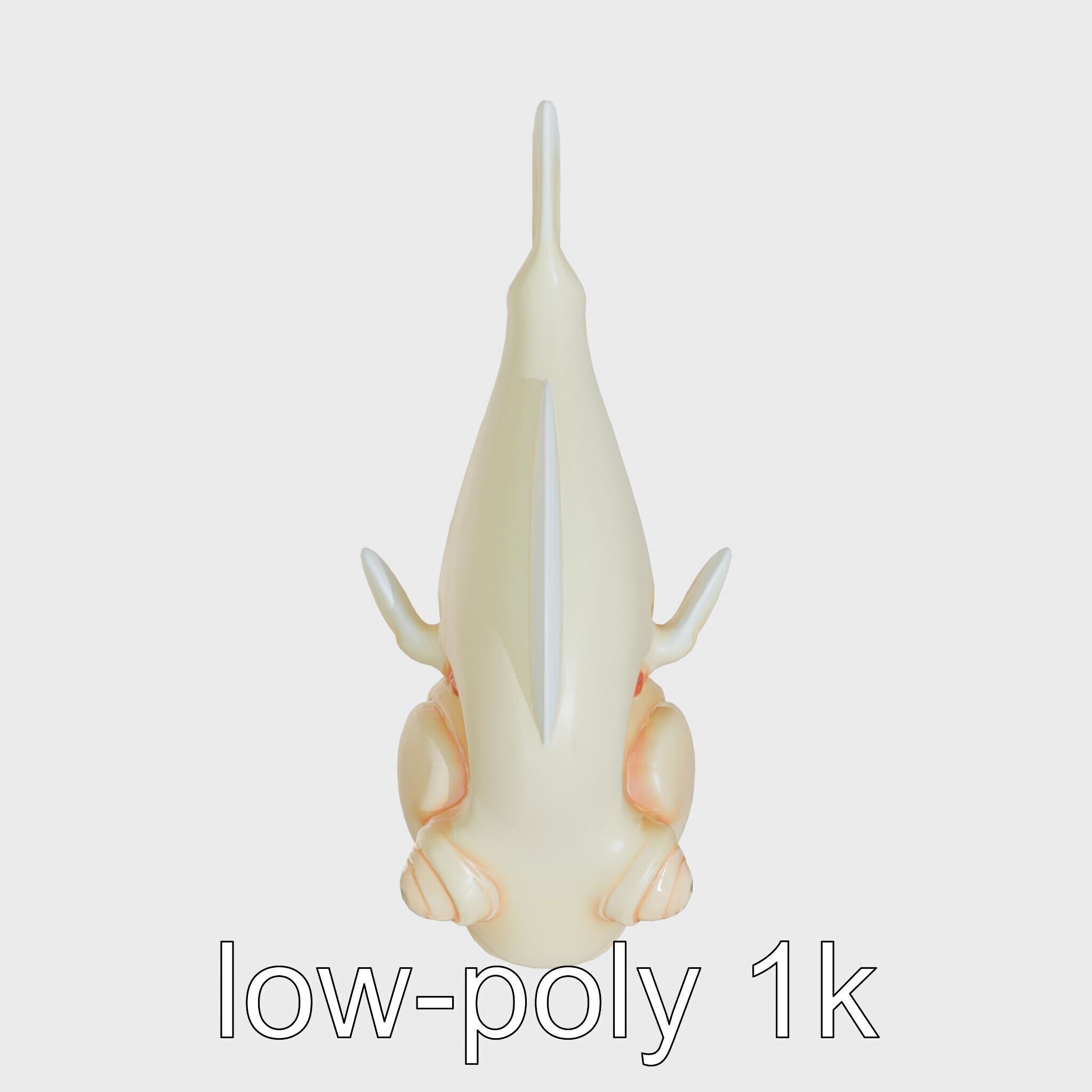 Blobfish Character Model with Gelatinous Texture Low-poly 3D model_15