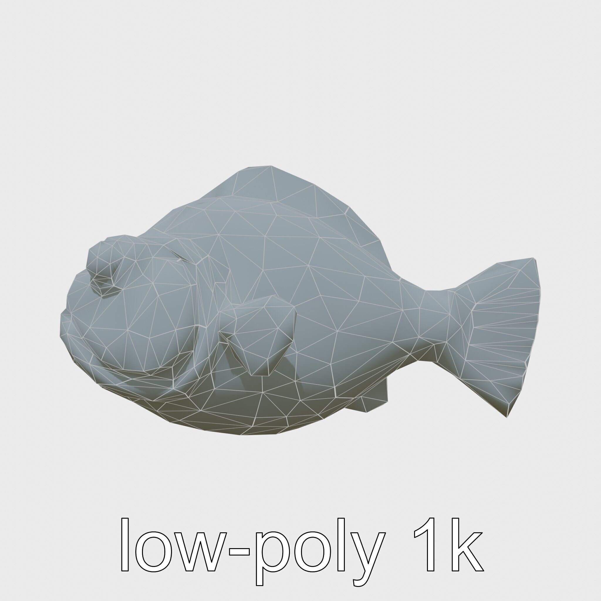 Blobfish Character Model with Gelatinous Texture Low-poly 3D model_26