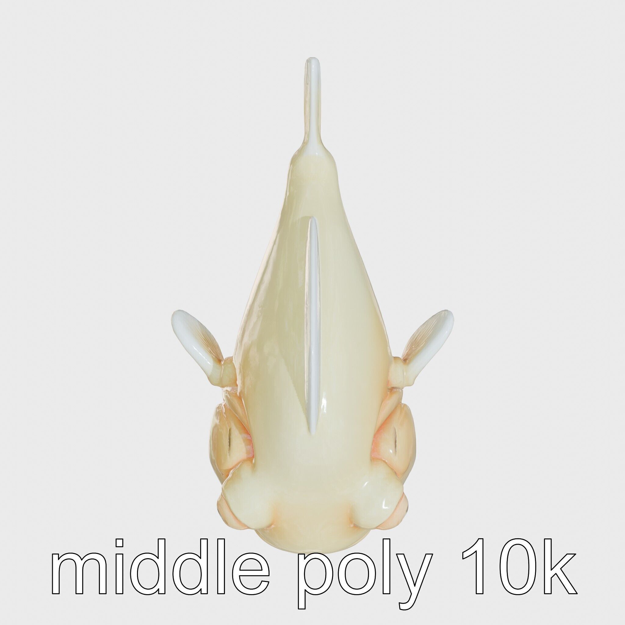 Blobfish Character Model with Gelatinous Texture Low-poly 3D model_8