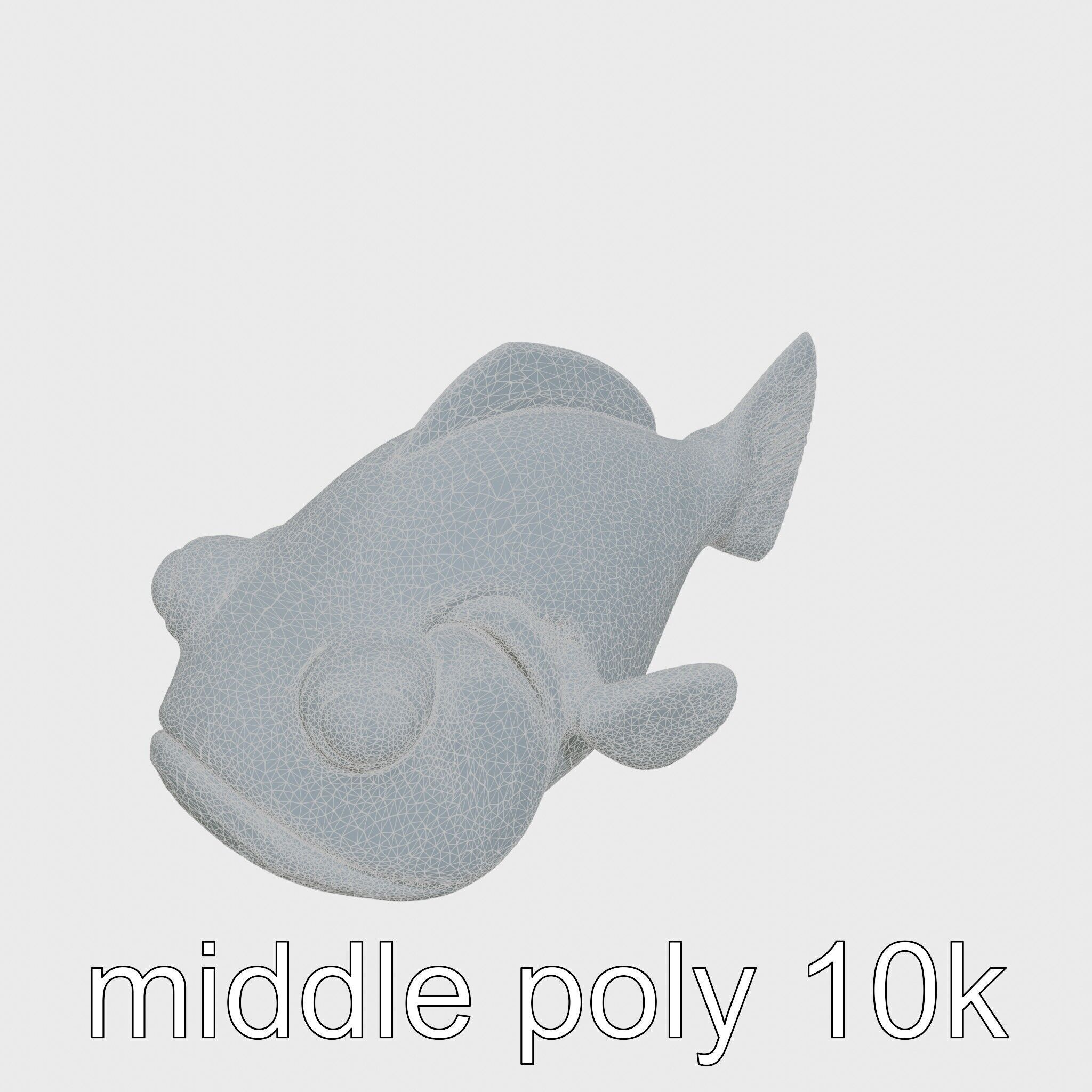 Blobfish Character Model with Gelatinous Texture Low-poly 3D model_28