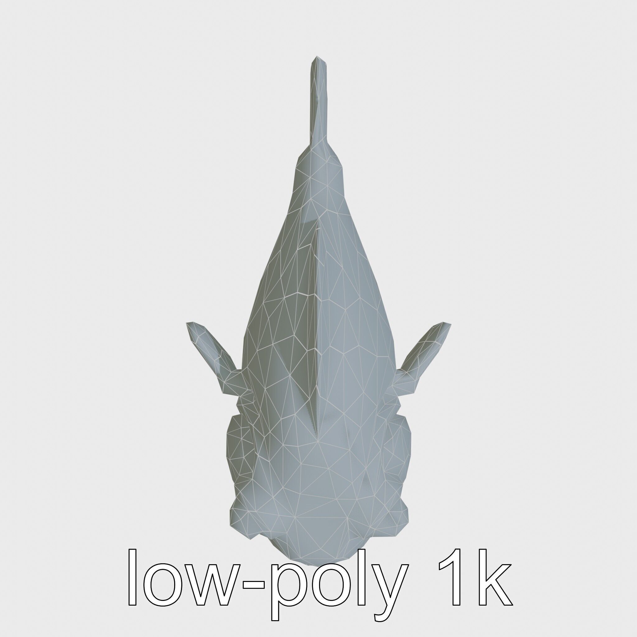 Blobfish Character Model with Gelatinous Texture Low-poly 3D model_17