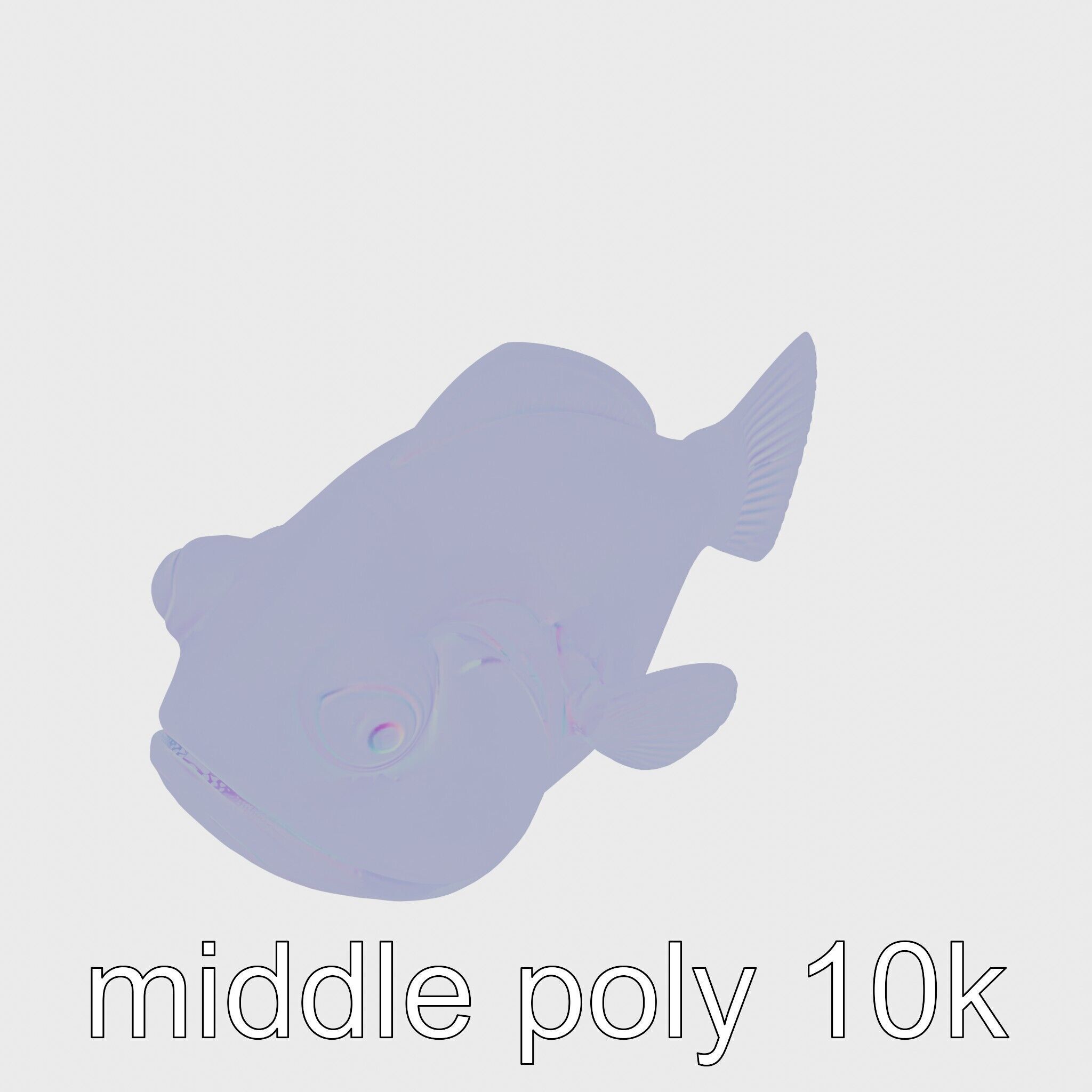 Blobfish Character Model with Gelatinous Texture Low-poly 3D model_18
