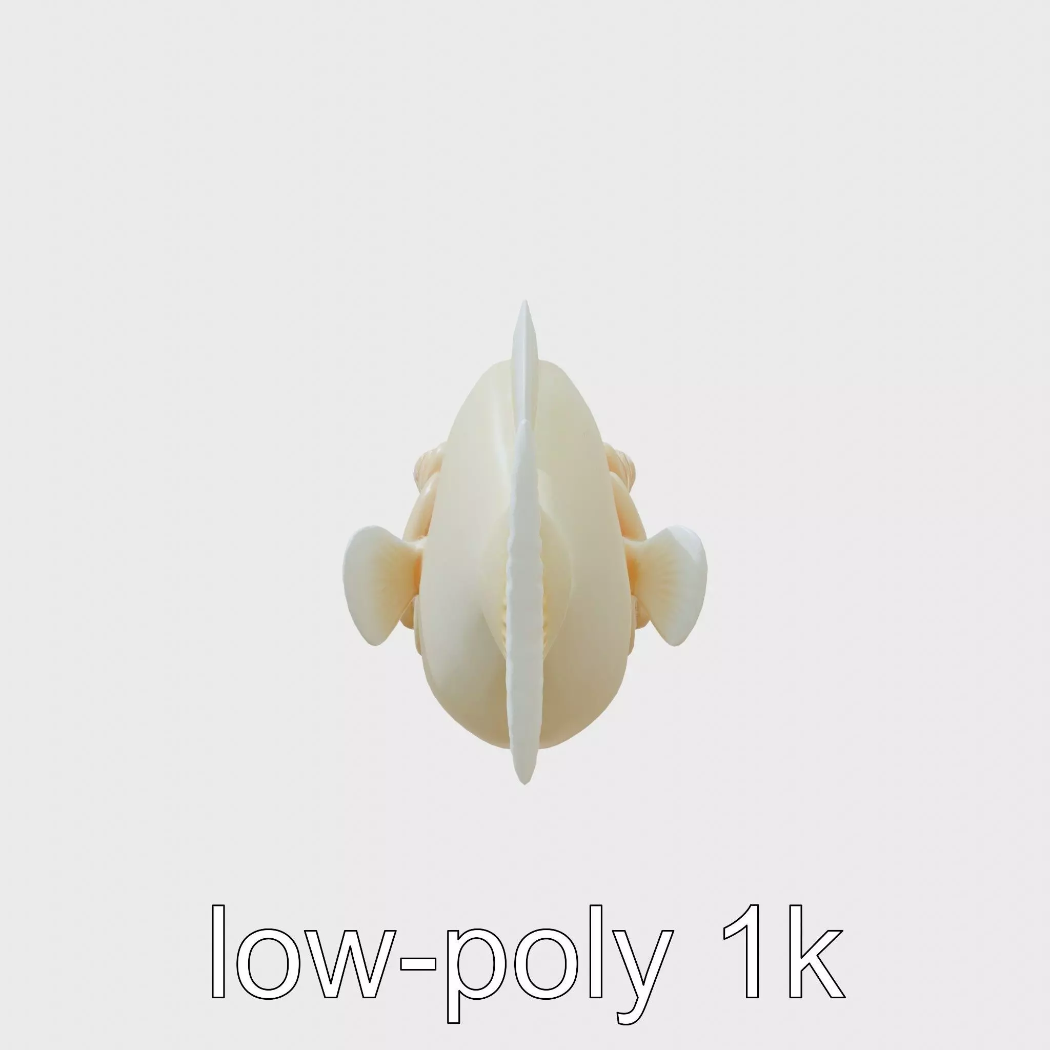 Blobfish Character Model with Gelatinous Texture Low-poly 3D model_0