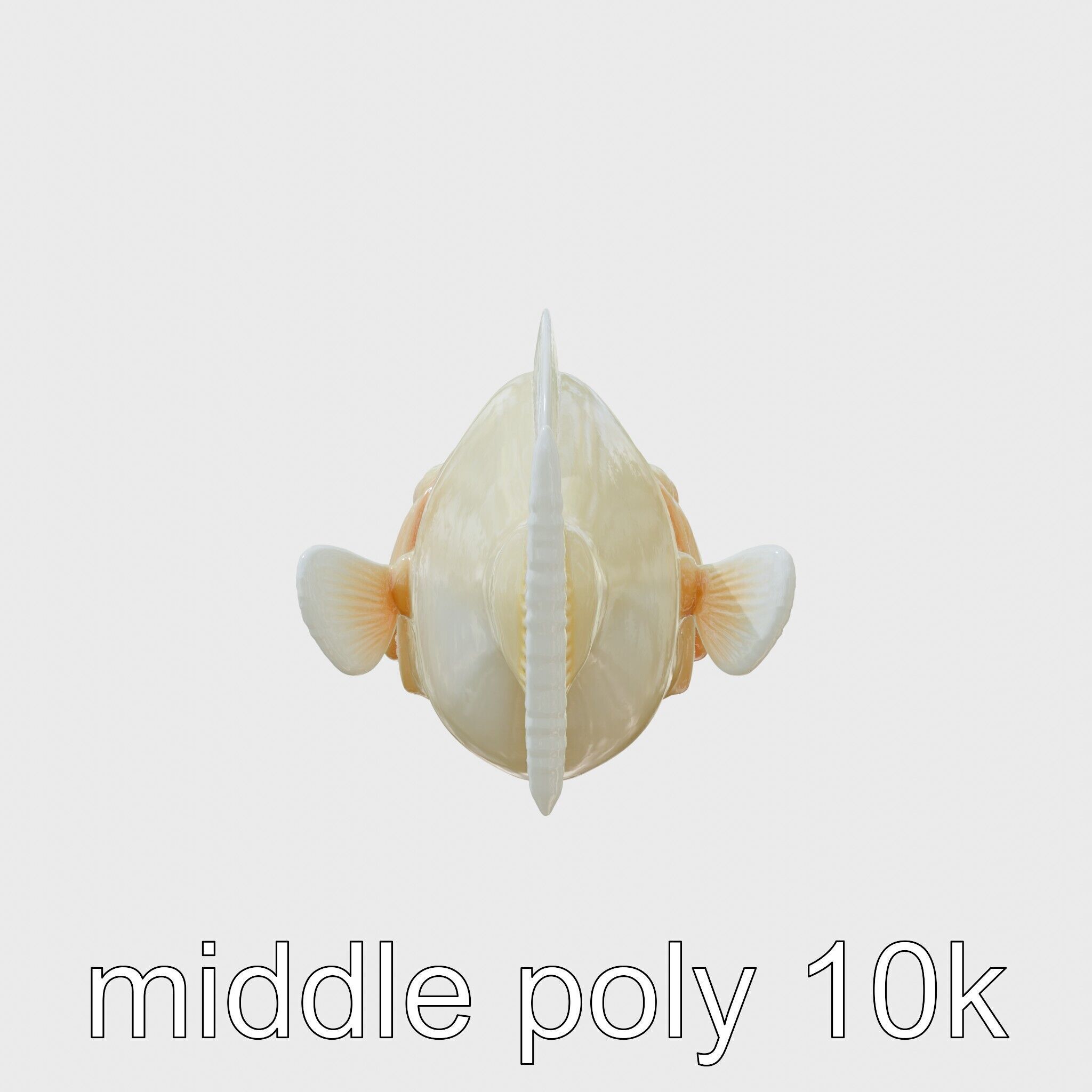 Blobfish Character Model with Gelatinous Texture Low-poly 3D model_16