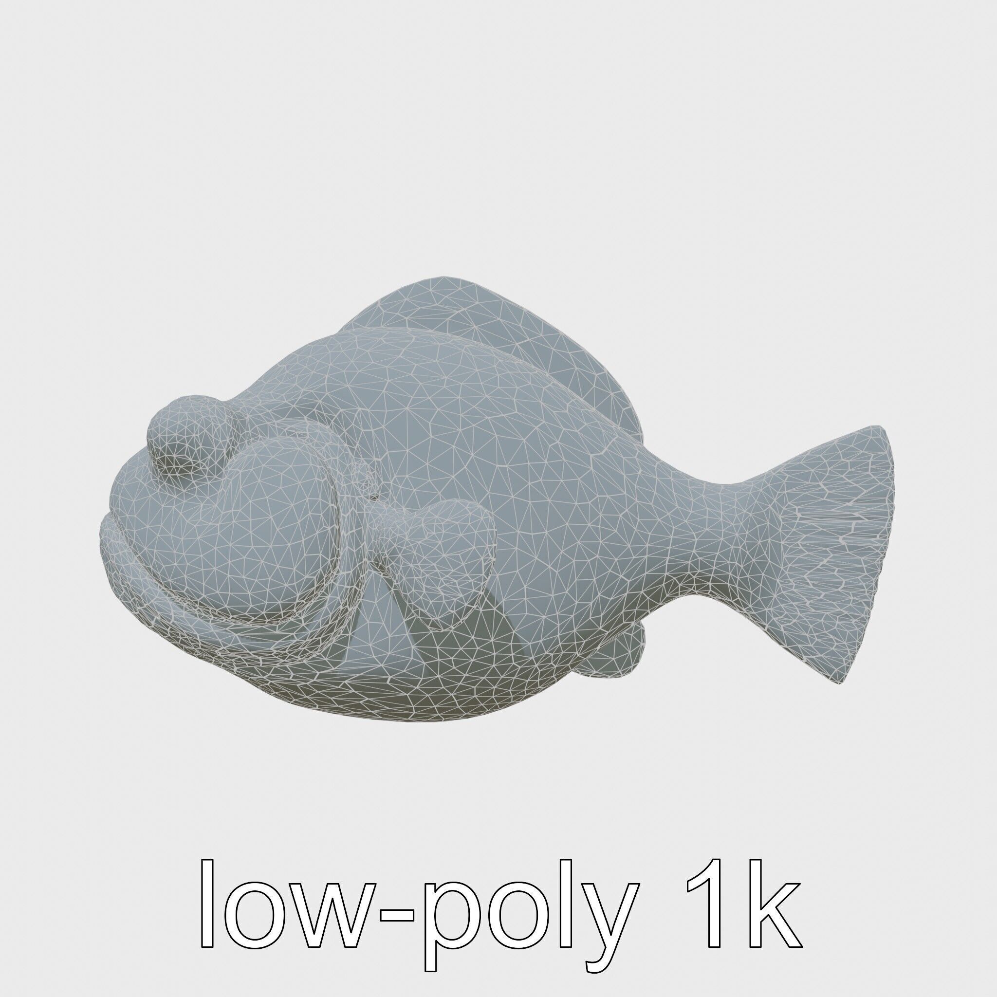 Blobfish Character Model with Gelatinous Texture Low-poly 3D model_23
