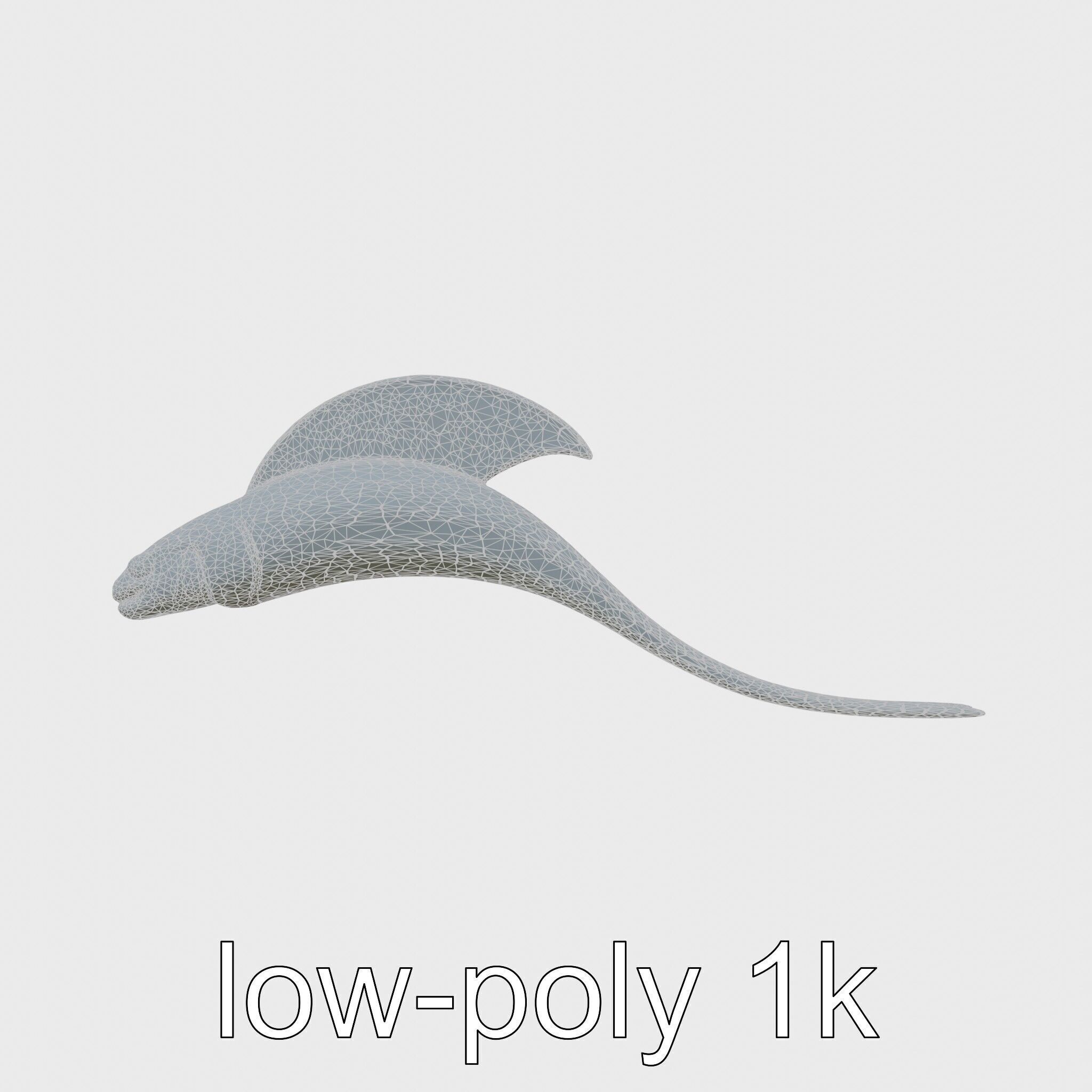 Ribbon Eel with Flowing Dorsal Fin 3D Model Low-poly 3D model_15