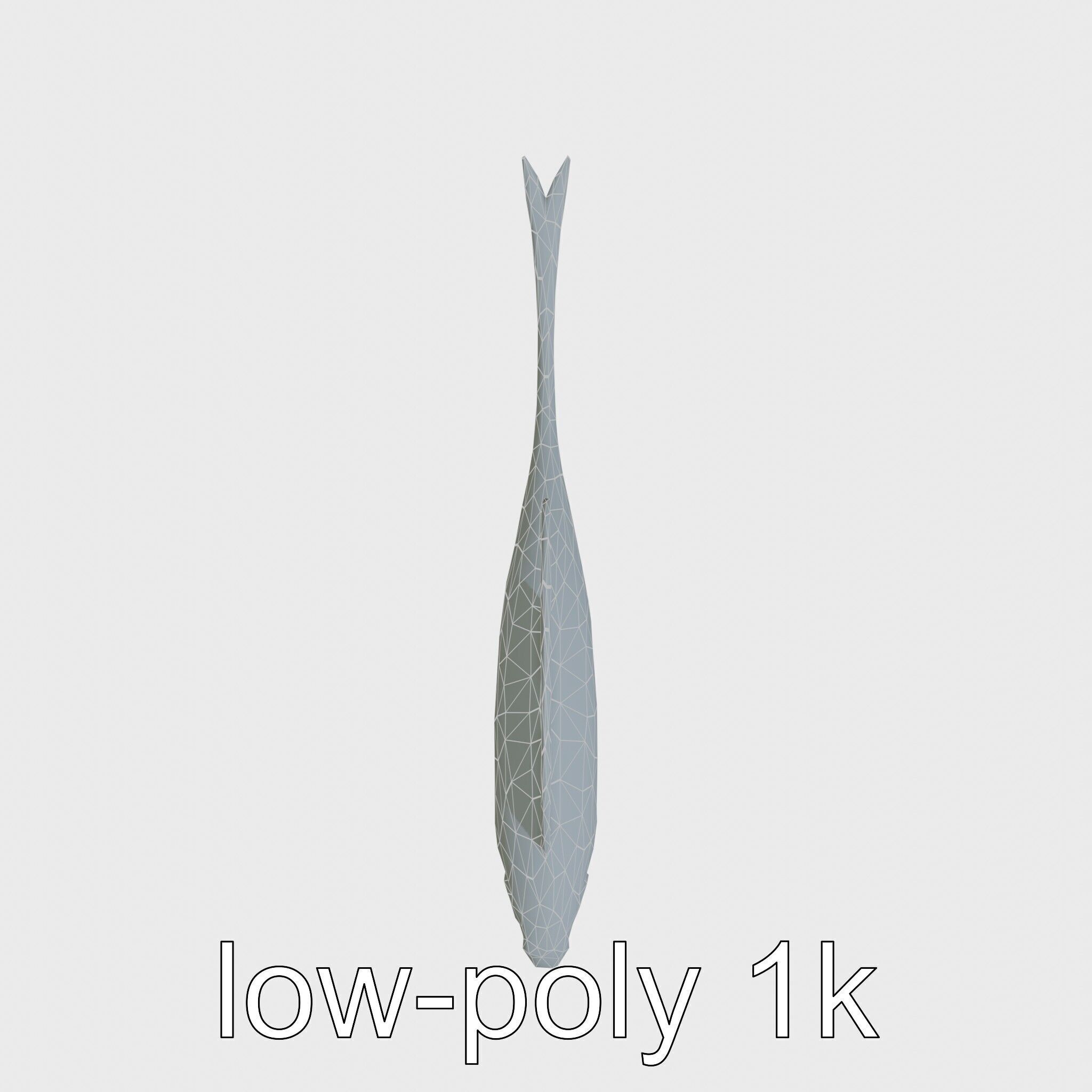 Ribbon Eel with Flowing Dorsal Fin 3D Model Low-poly 3D model_18