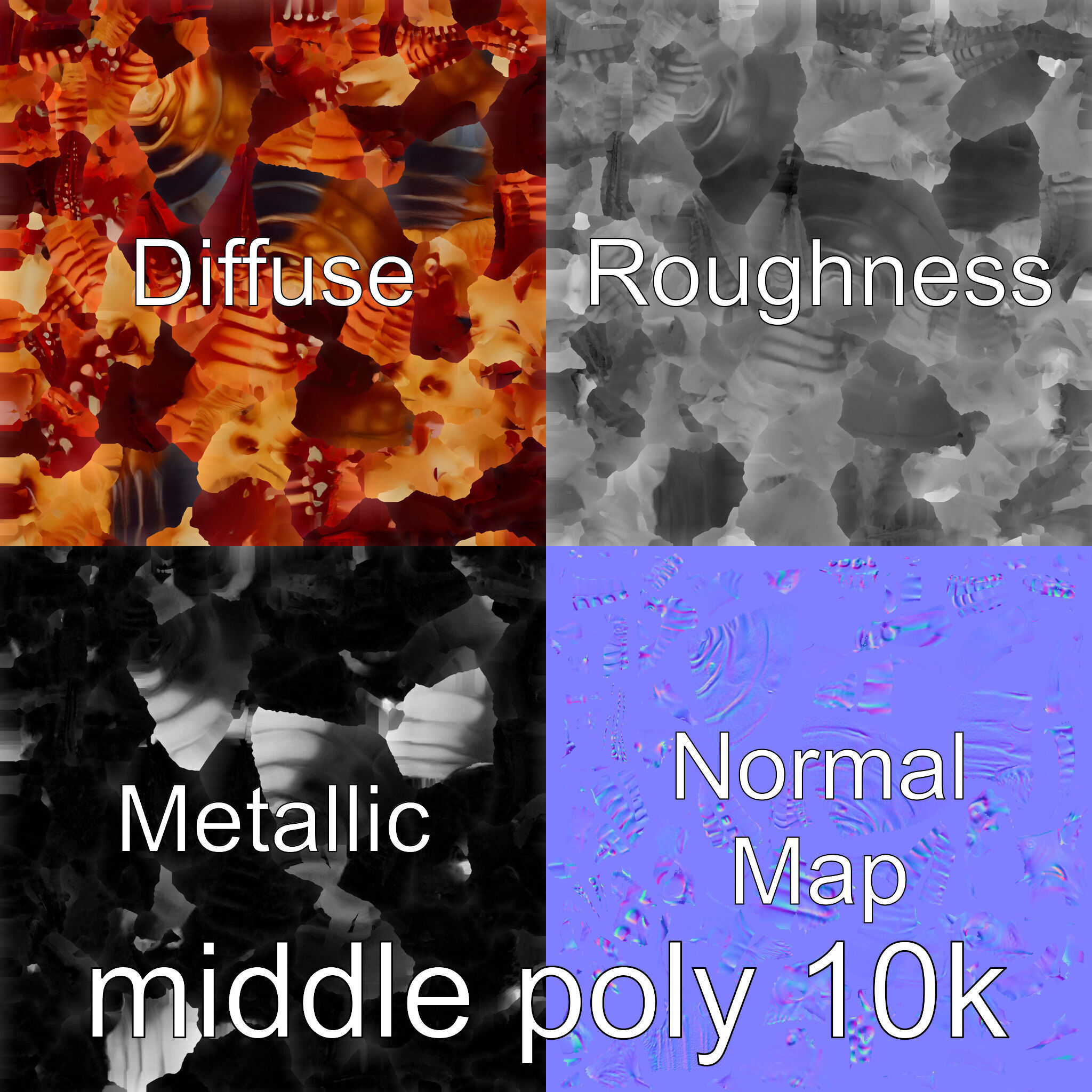 Floating Beholder Creature with Orb Body and Eye Stalks Low-poly 3D model_18