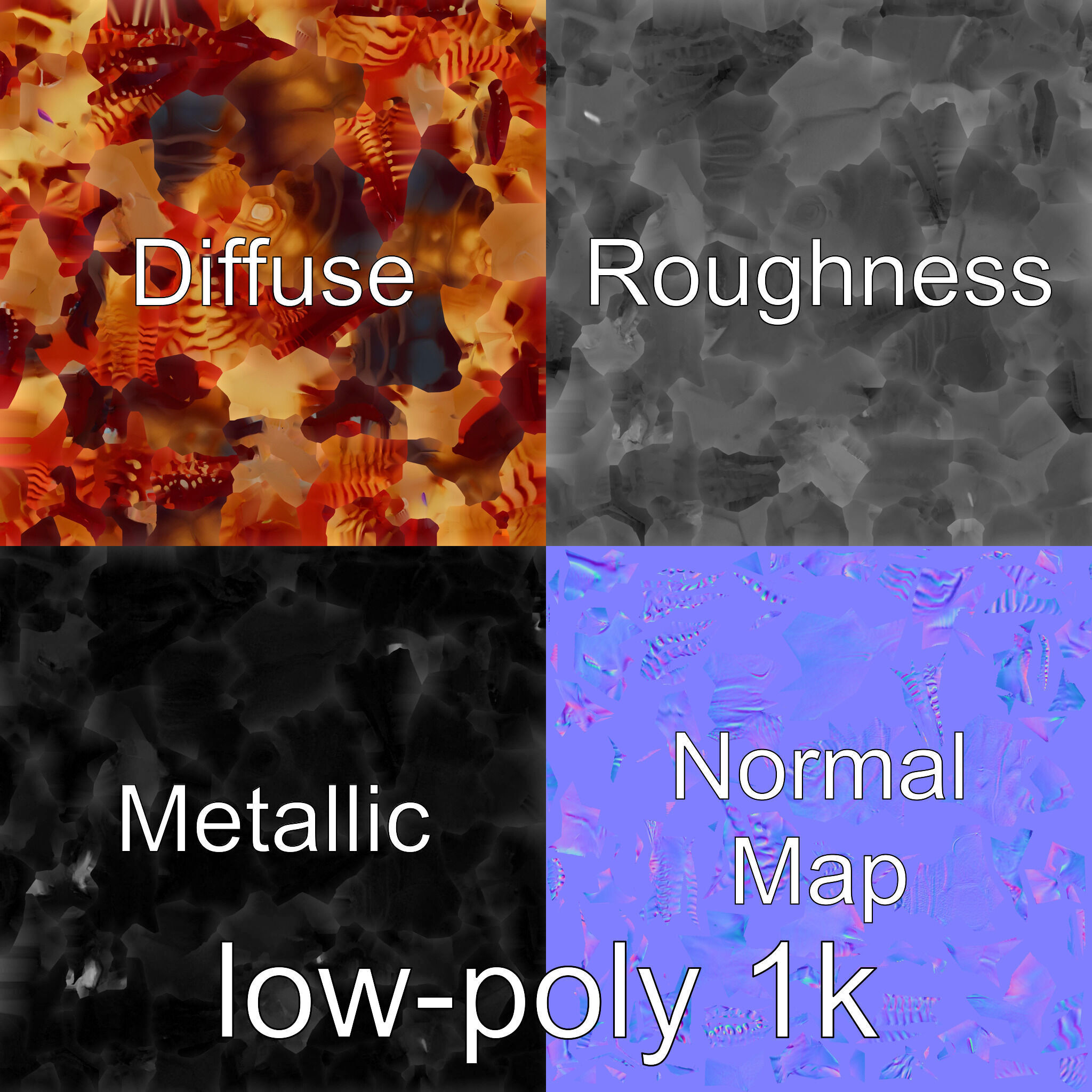 Floating Beholder Creature with Orb Body and Eye Stalks Low-poly 3D model_1