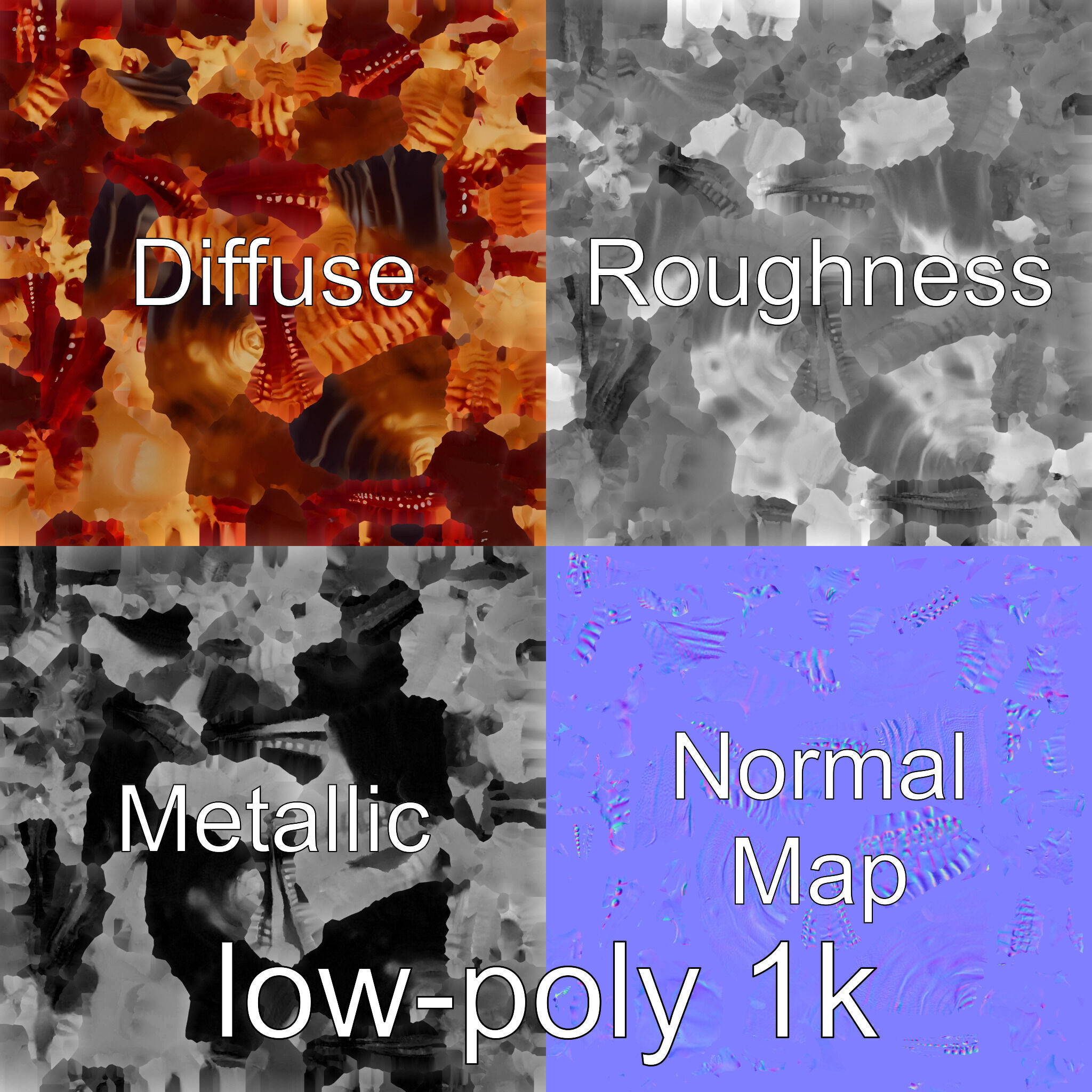 Floating Beholder Creature with Orb Body and Eye Stalks Low-poly 3D model_30