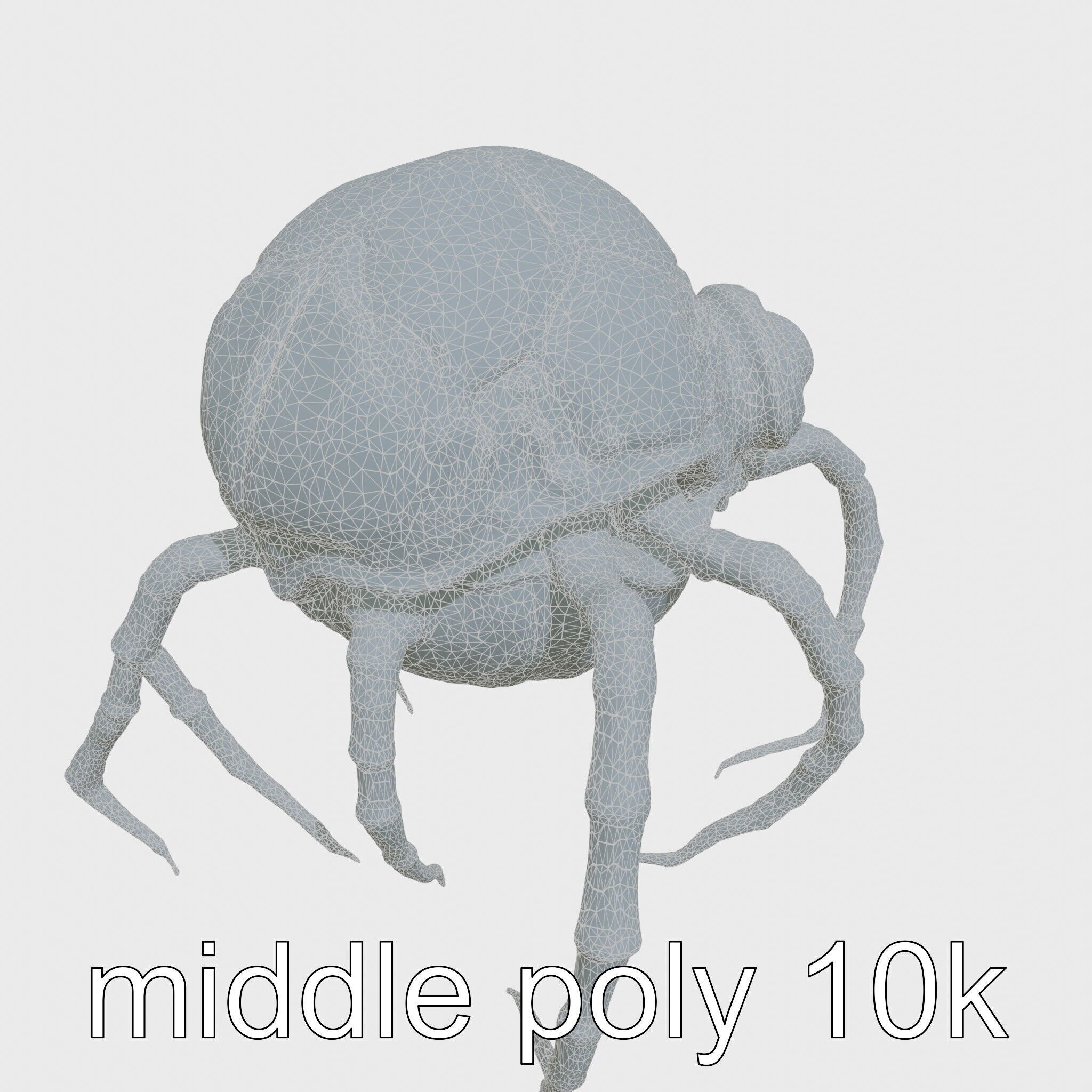 Floating Beholder Creature with Orb Body and Eye Stalks Low-poly 3D model_60