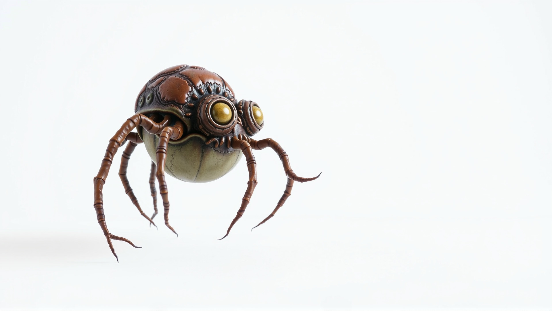 Floating Beholder Creature with Orb Body and Eye Stalks Low-poly 3D model_31