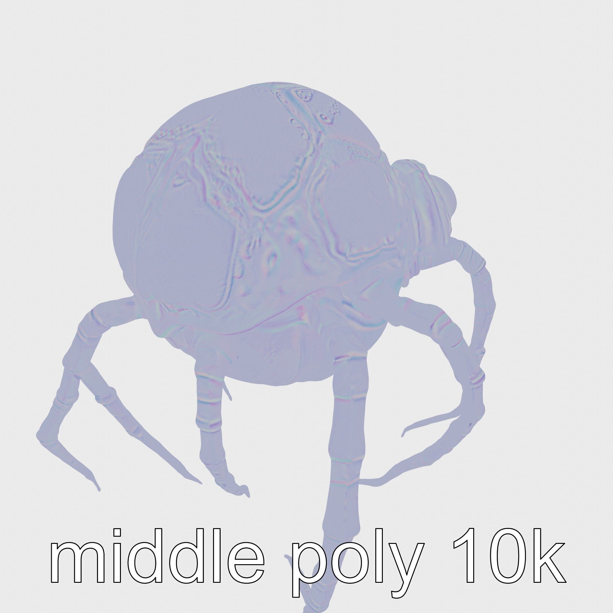 Floating Beholder Creature with Orb Body and Eye Stalks Low-poly 3D model_47