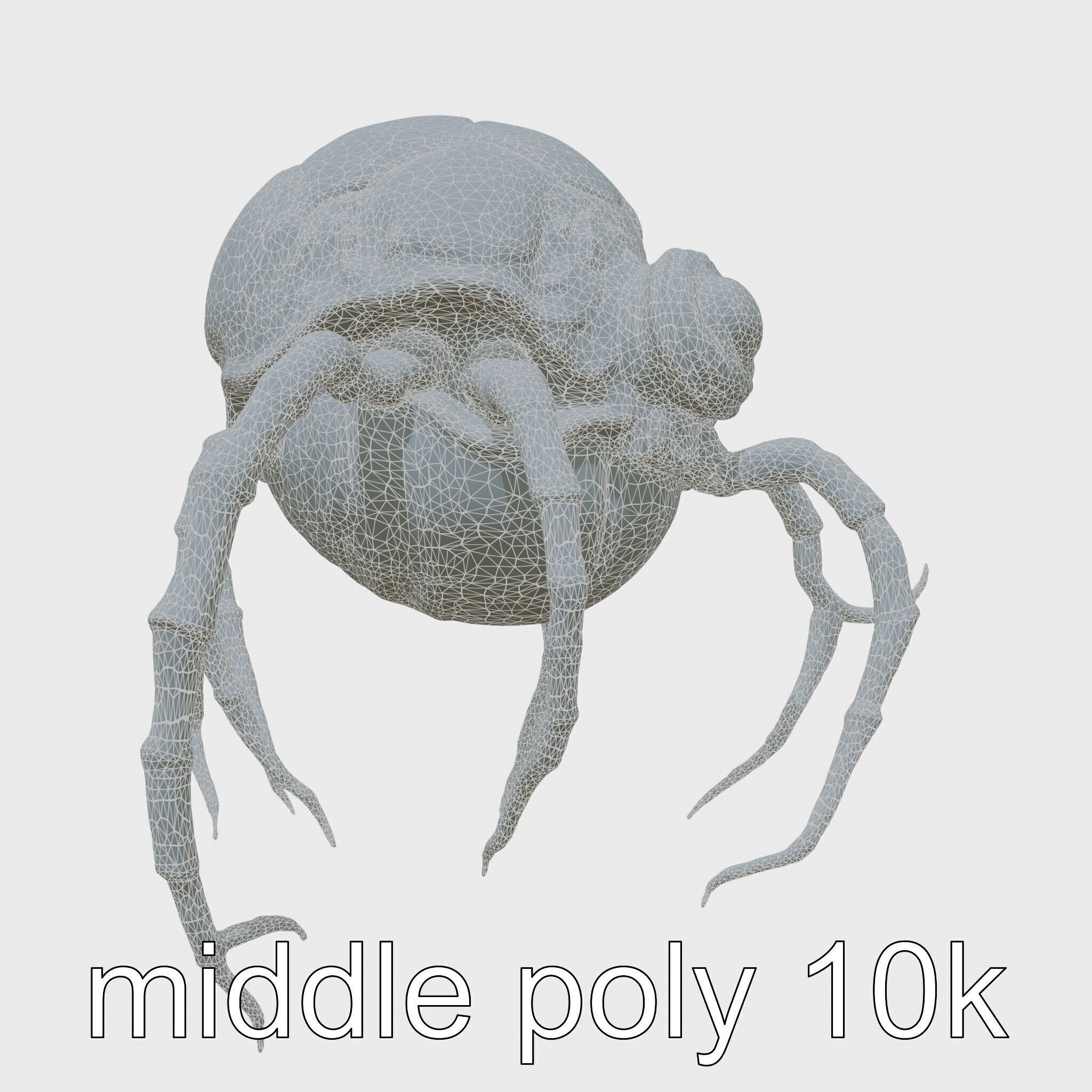 Floating Beholder Creature with Orb Body and Eye Stalks Low-poly 3D model_56