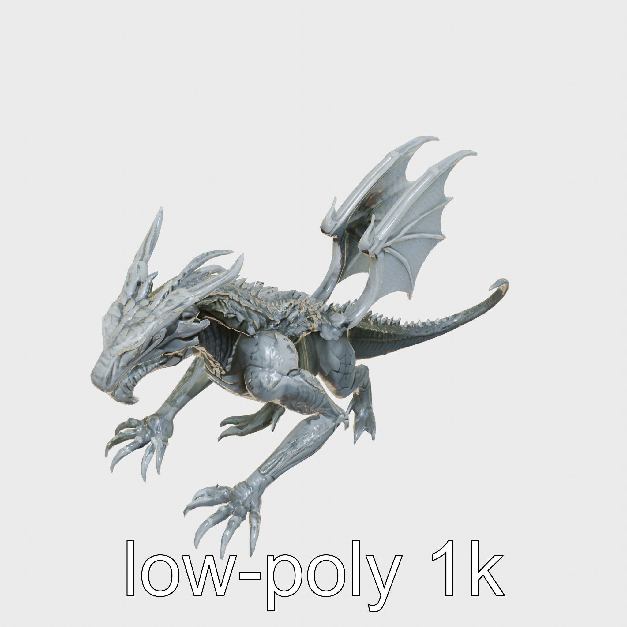 Shadow Dragon 3D Model with Darkness Manipulation Low-poly 3D model_18