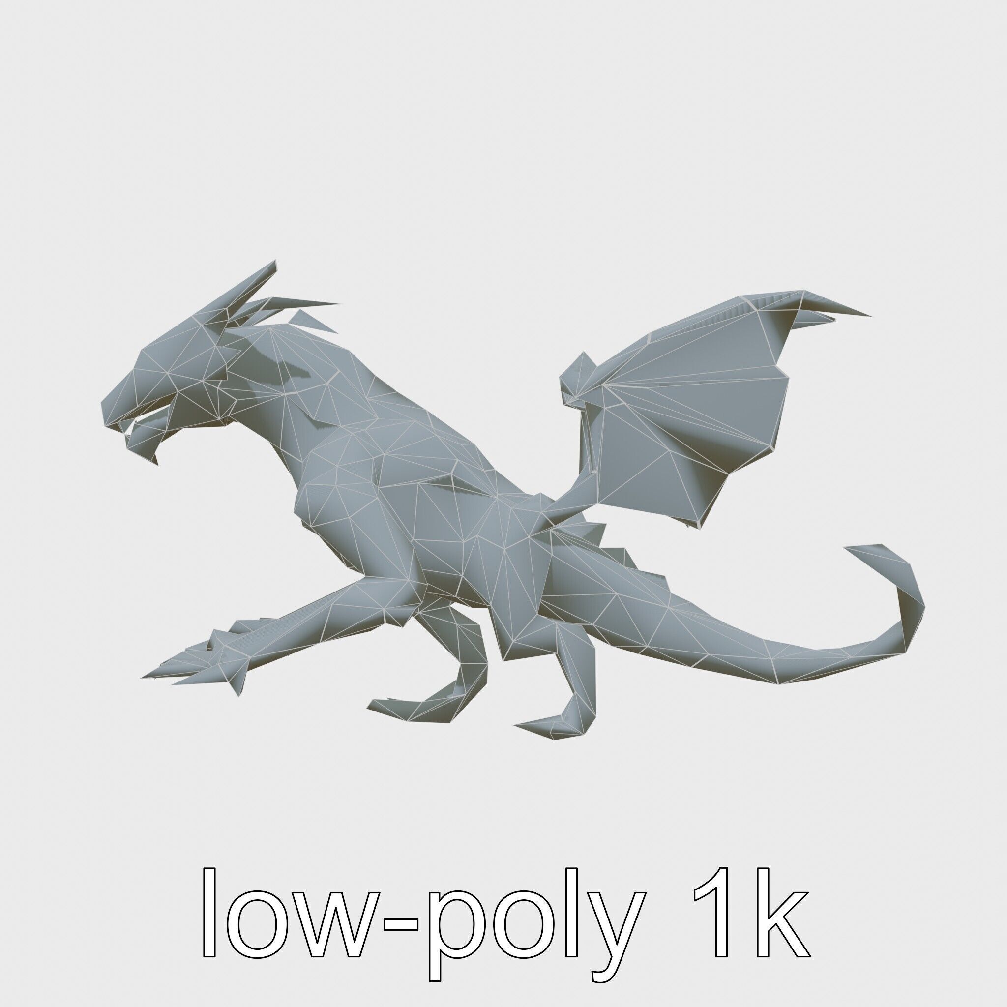 Shadow Dragon 3D Model with Darkness Manipulation Low-poly 3D model_7