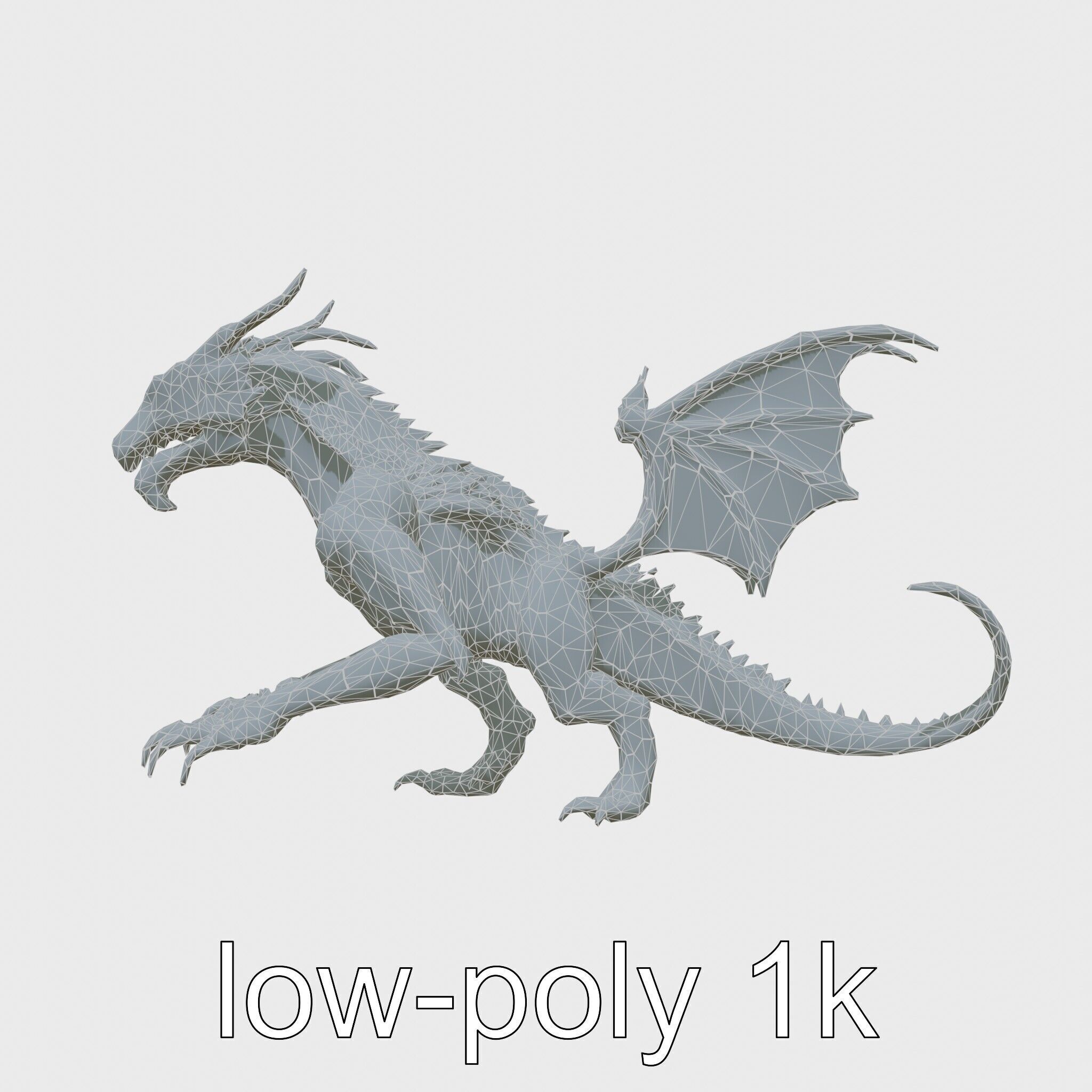 Shadow Dragon 3D Model with Darkness Manipulation Low-poly 3D model_9