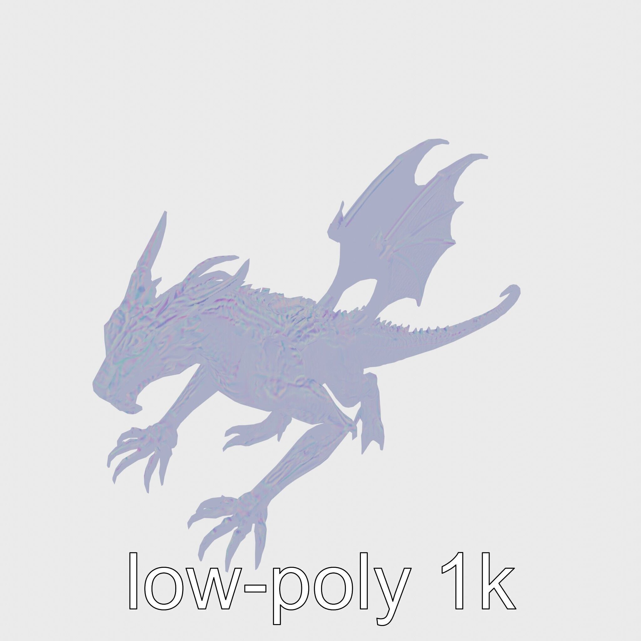 Shadow Dragon 3D Model with Darkness Manipulation Low-poly 3D model_25