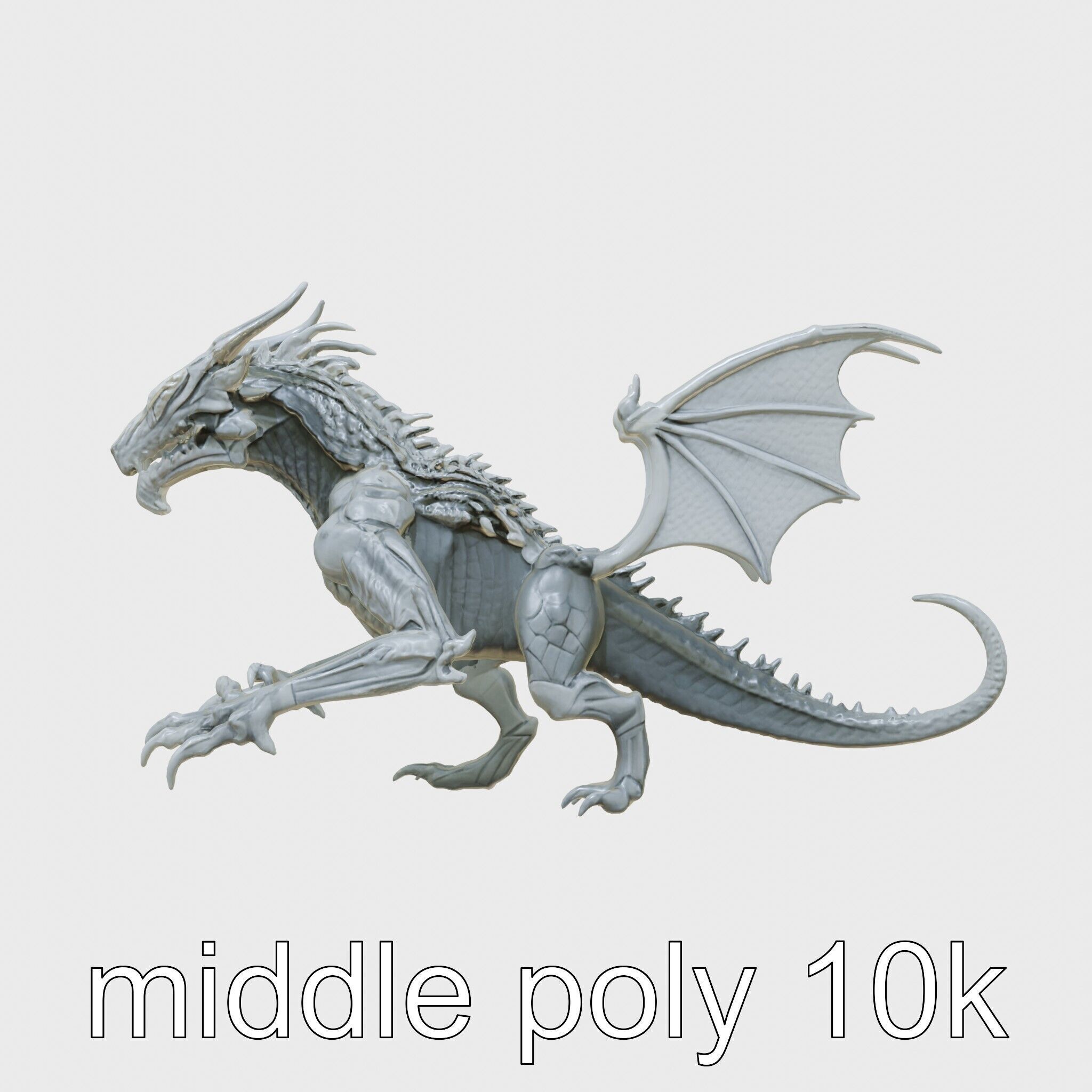 Shadow Dragon 3D Model with Darkness Manipulation Low-poly 3D model_27