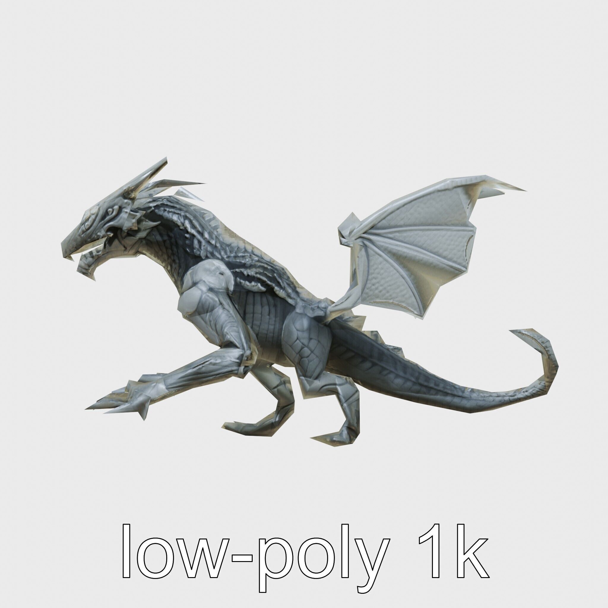 Shadow Dragon 3D Model with Darkness Manipulation Low-poly 3D model_4