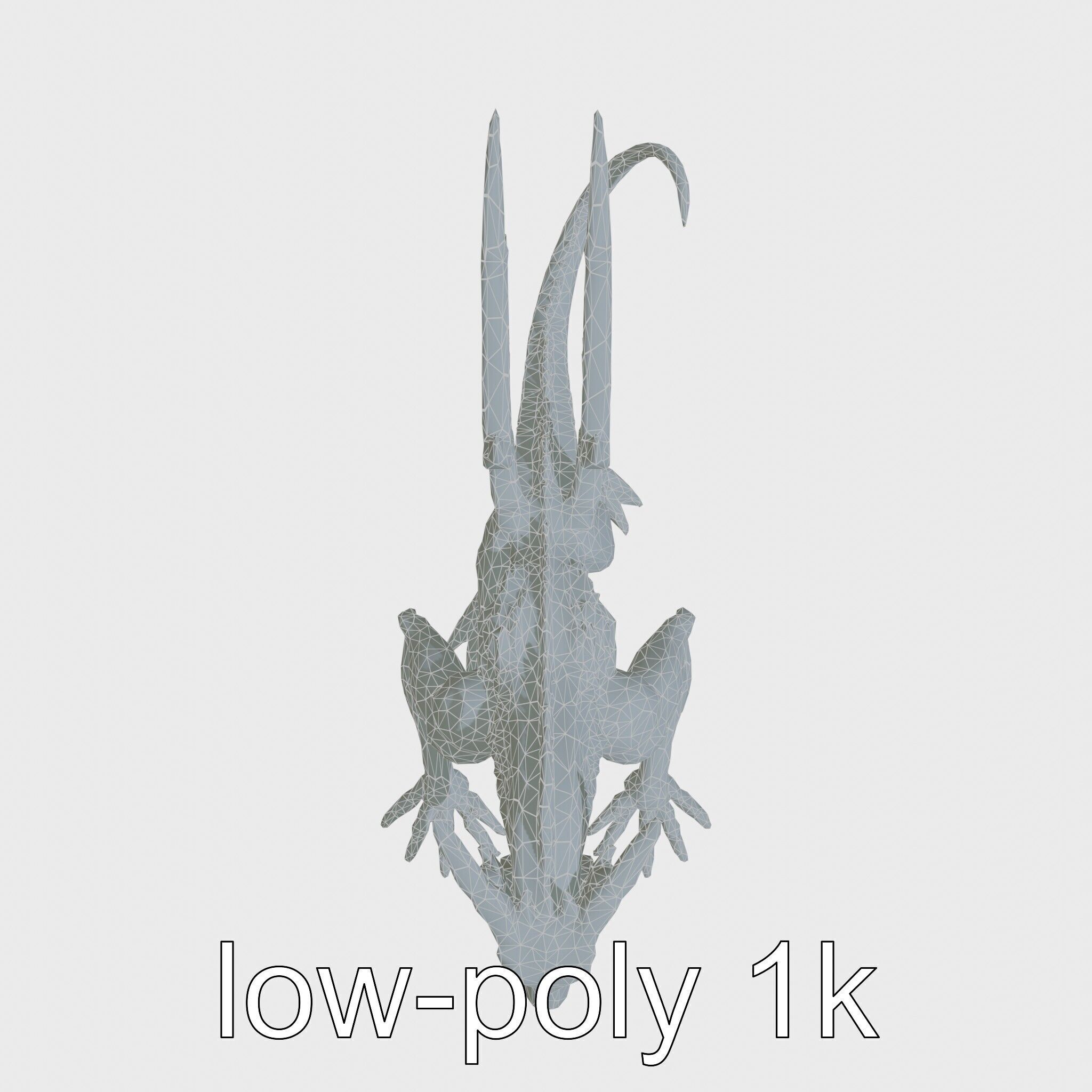 Shadow Dragon 3D Model with Darkness Manipulation Low-poly 3D model_15