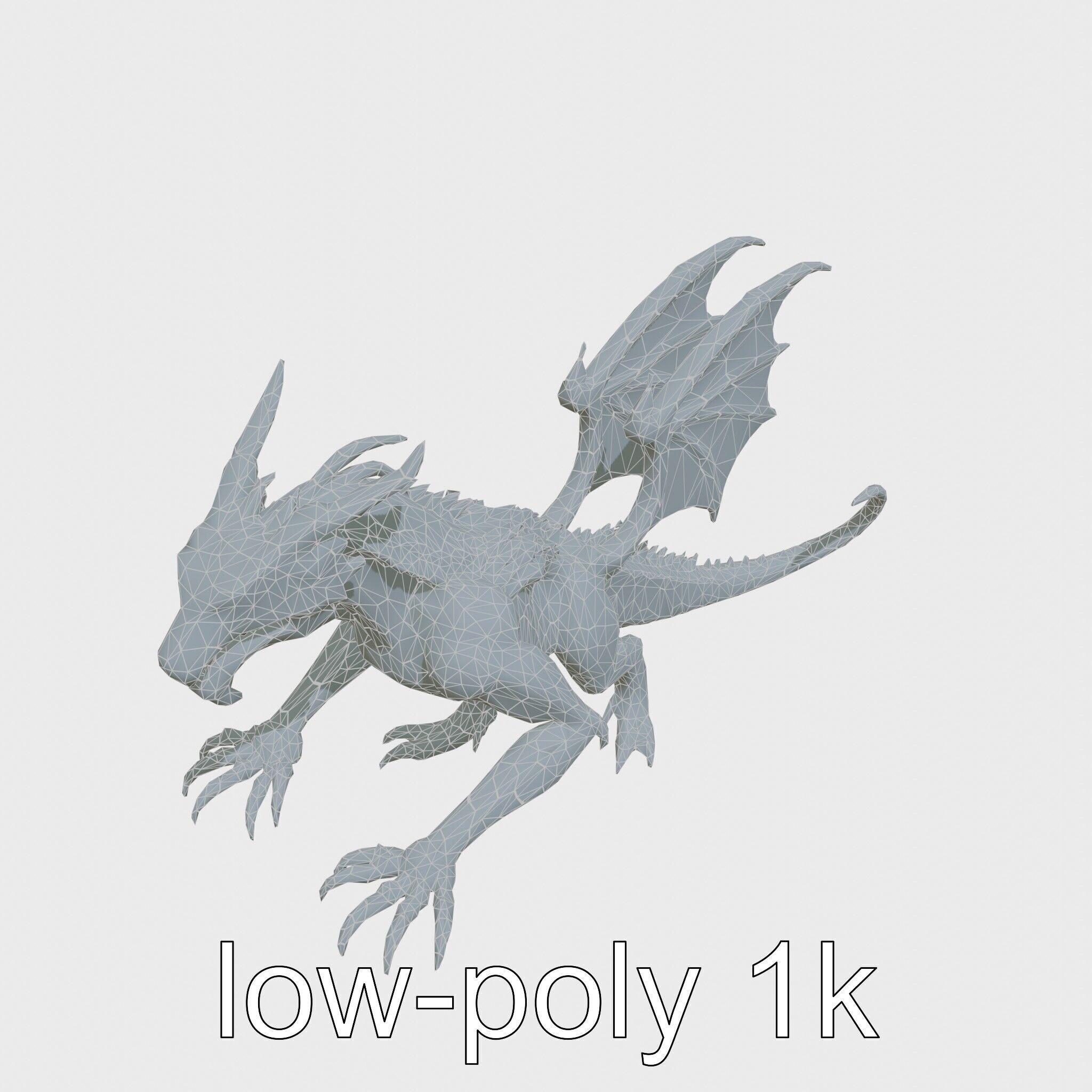 Shadow Dragon 3D Model with Darkness Manipulation Low-poly 3D model_14