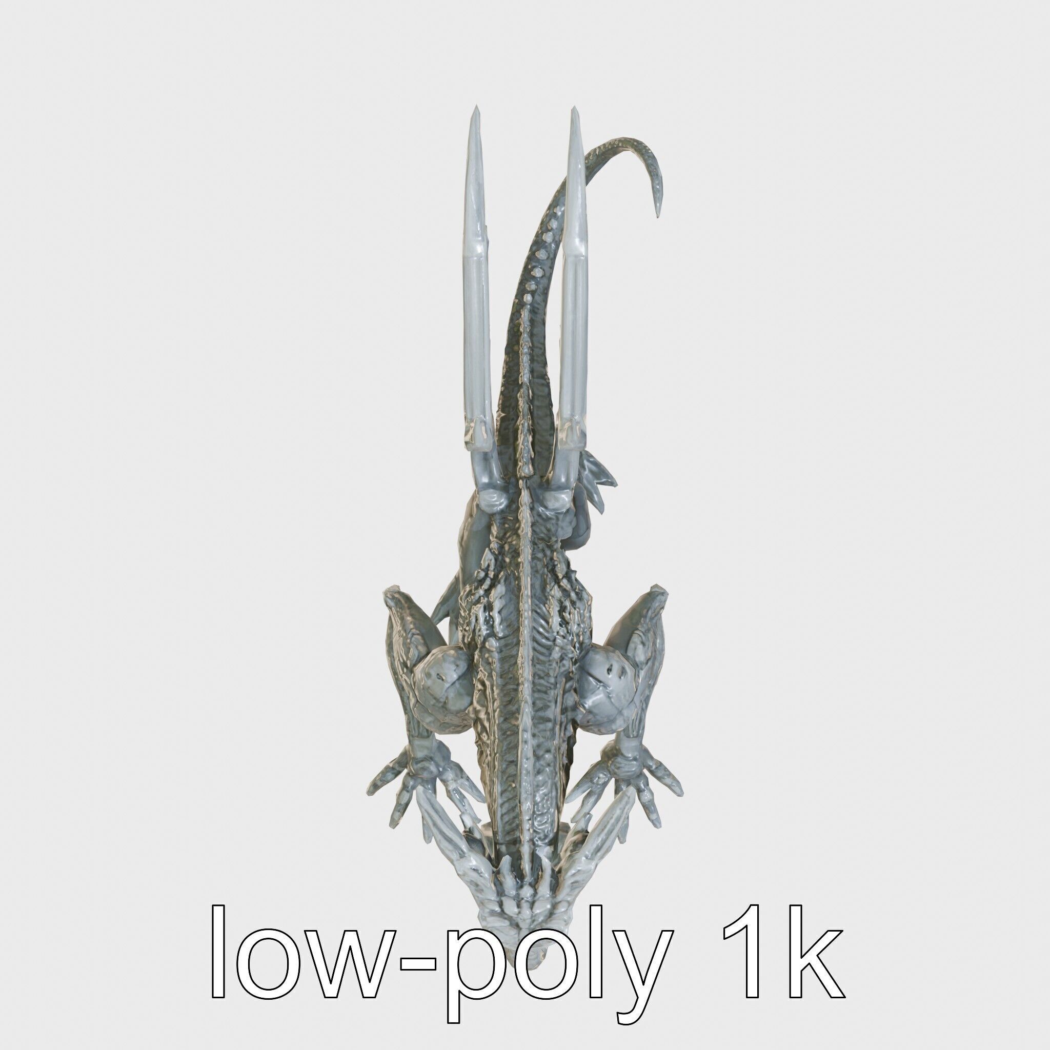 Shadow Dragon 3D Model with Darkness Manipulation Low-poly 3D model_13